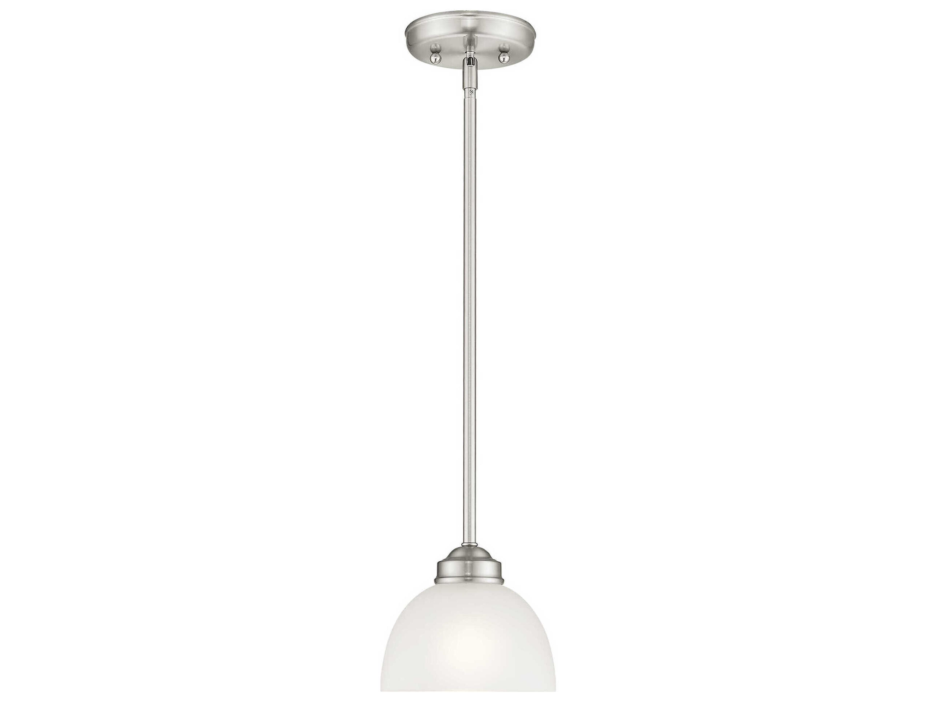 Livex Lighting Somerset 1-Light Brushed Nickel Glass Dome Mini Pendant