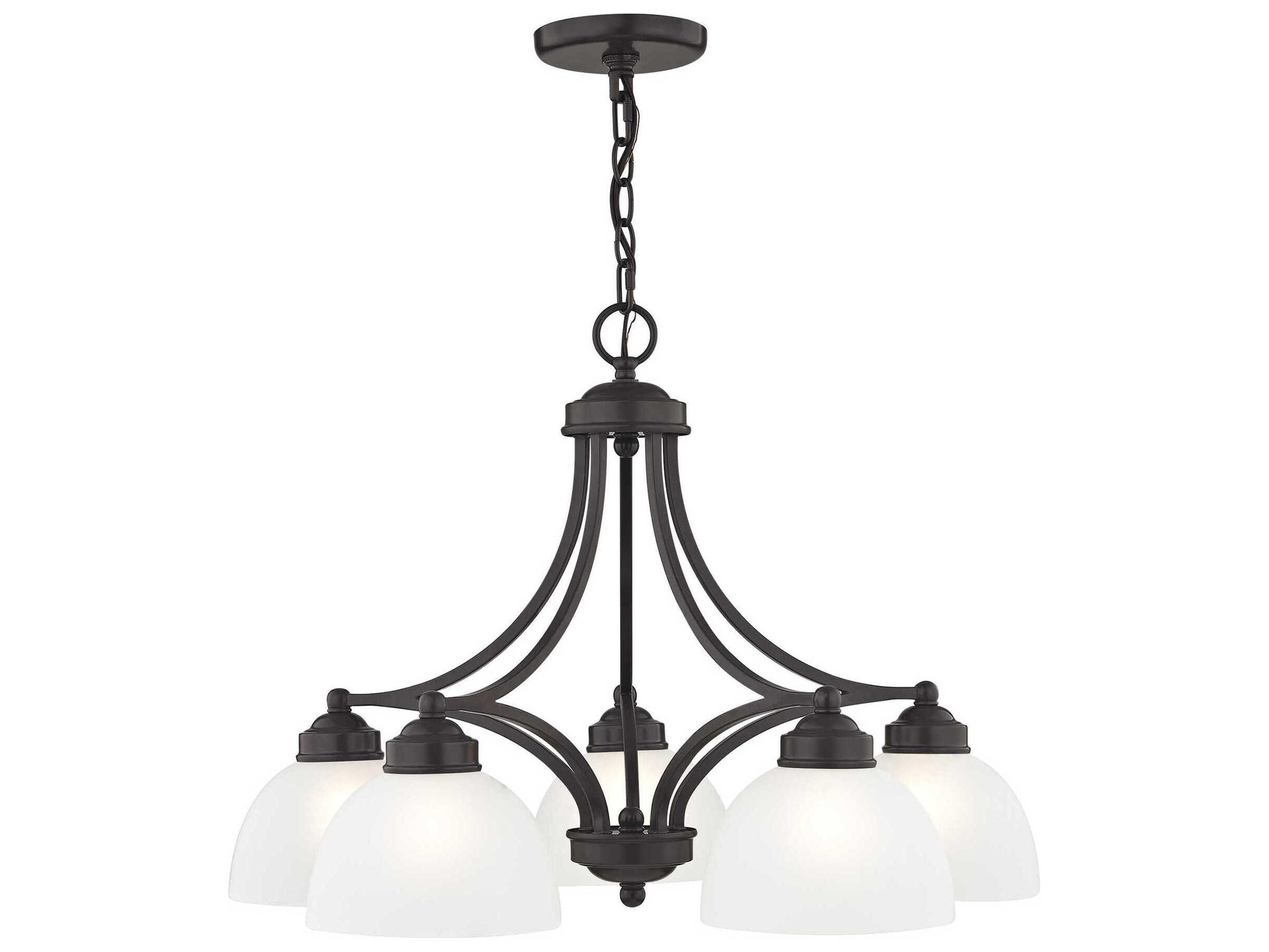 Livex Lighting Somerset 5-Light English Bronze Glass Dome Geometric Chandelier