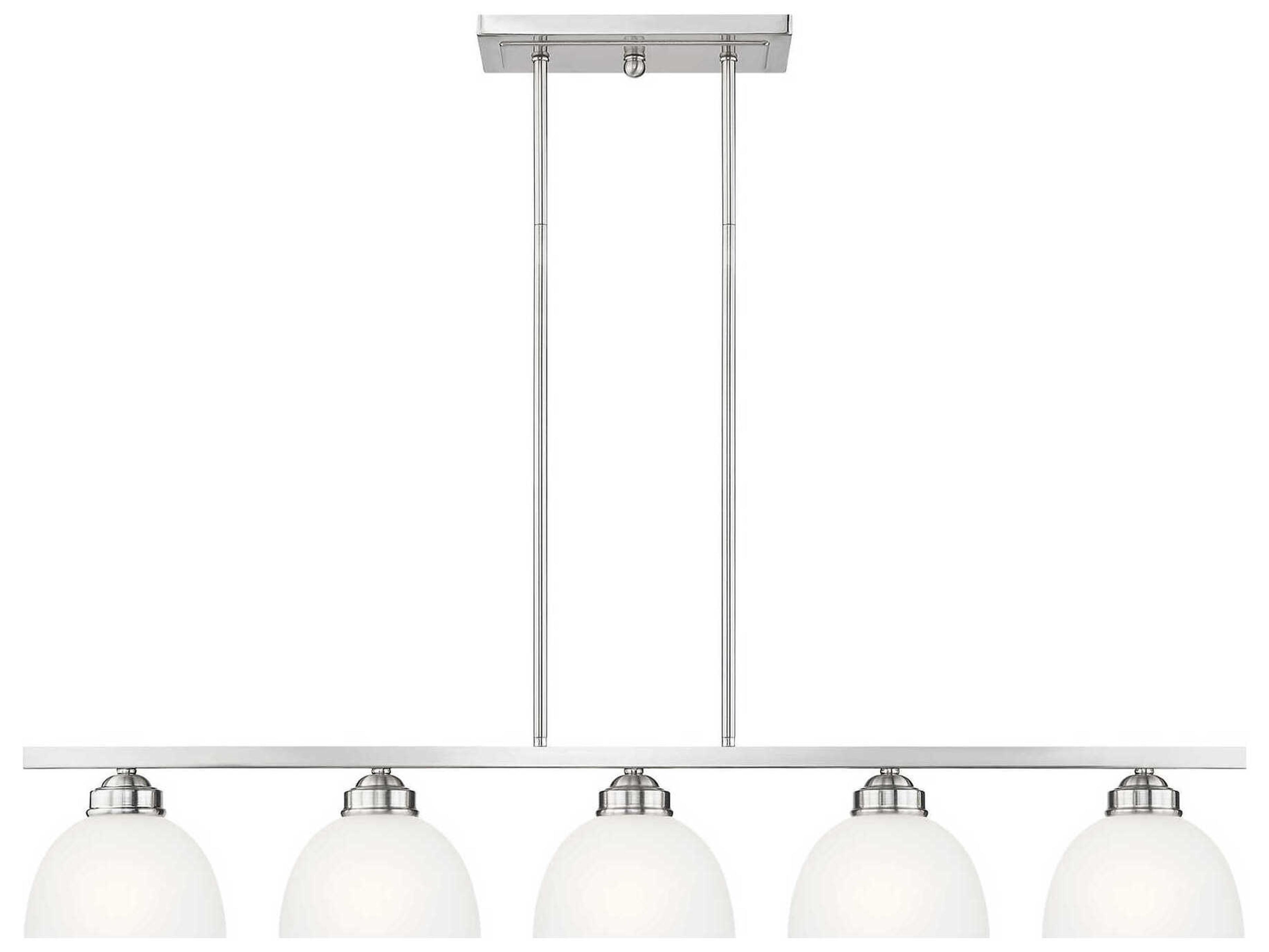 Livex Lighting Somerset 5-Light Brushed Nickel Glass Dome Island Pendant