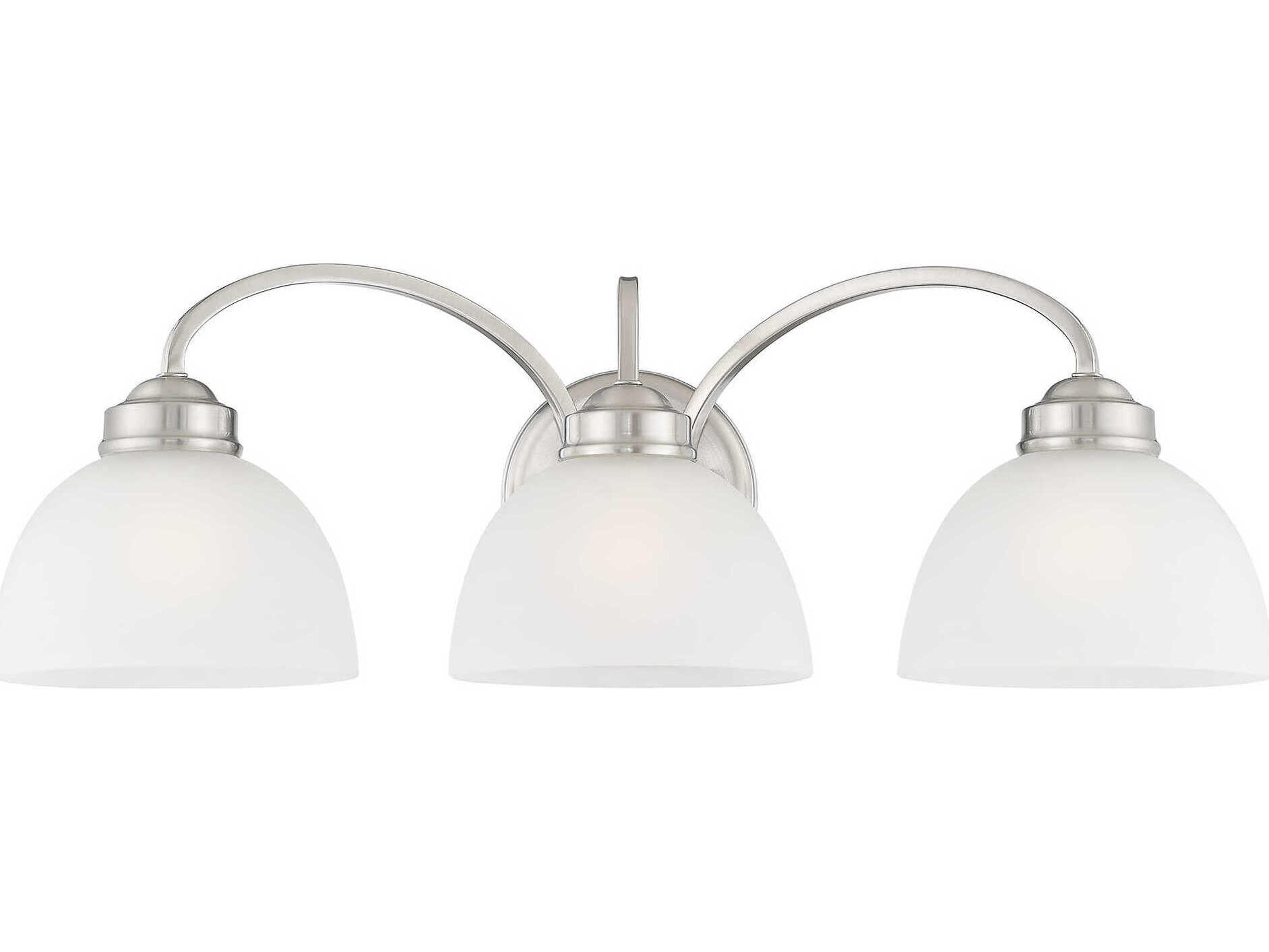 Livex Lighting Somerset 3-Light Brushed Nickel Glass Vanity Light