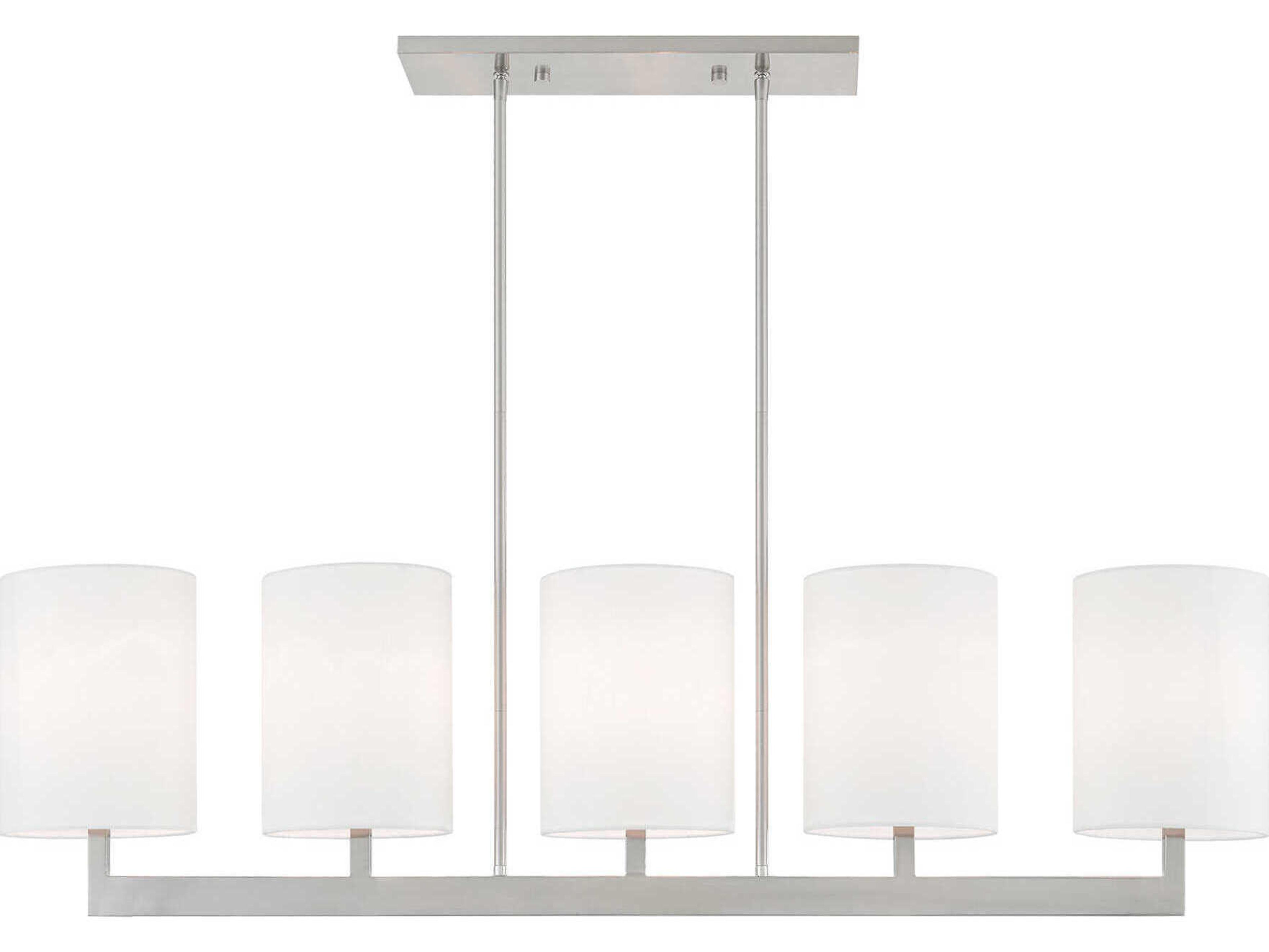 Livex Lighting Hayworth 5-Light Brushed Nickel Cylinder Linear Island Pendant