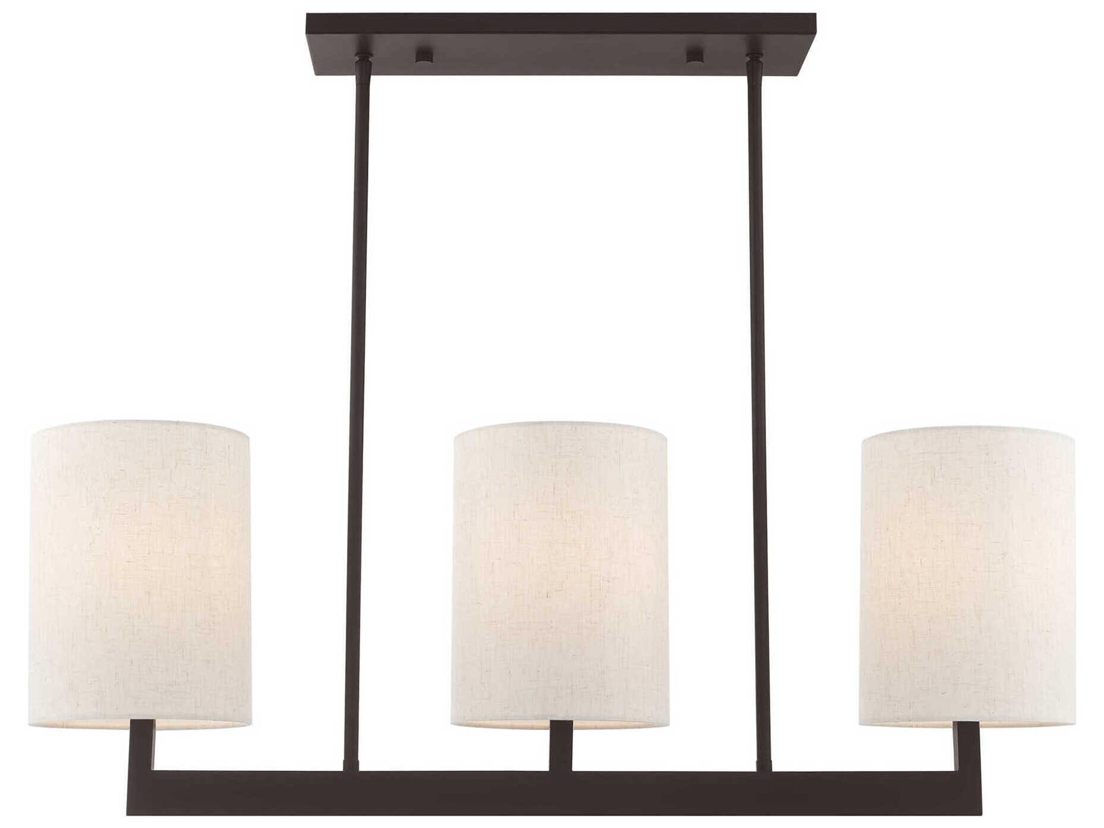Livex Lighting Hayworth 3-Light Bronze Cylinder Island Pendant