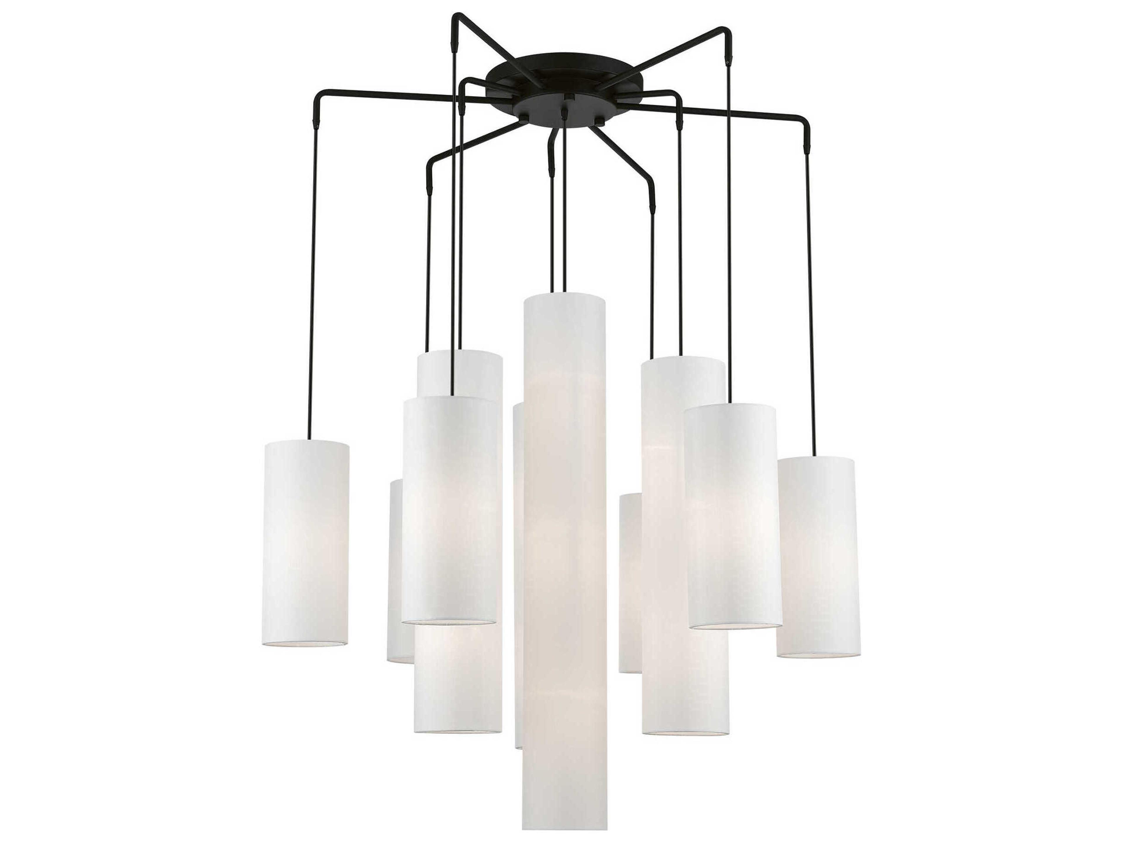 Livex Lighting Strathmore 15-Light Black Cylinder Pendant