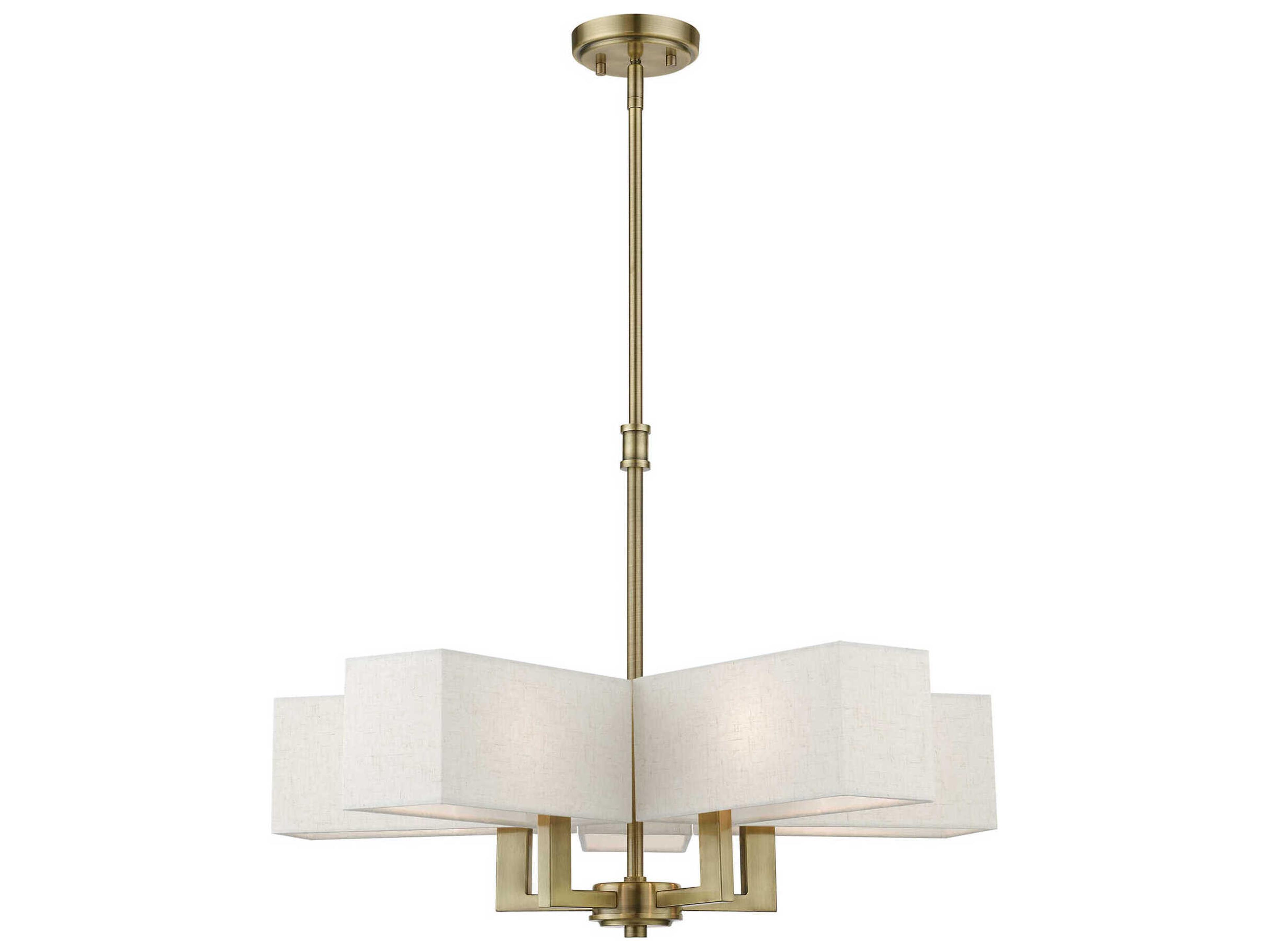 Livex Lighting Rubix 5-Light Antique Brass Geometric Chandelier
