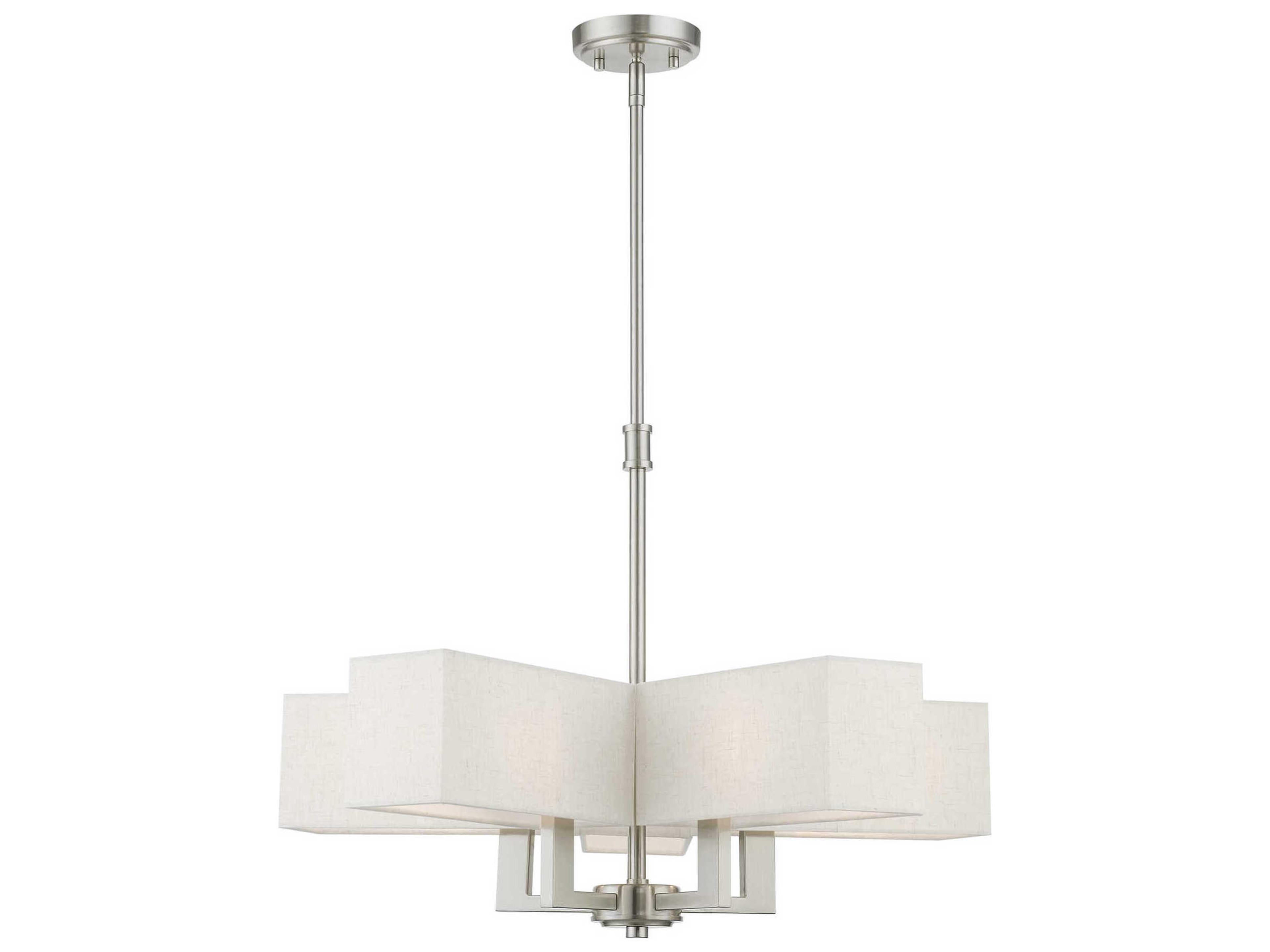 Livex Lighting Rubix 5-Light Brushed Nickel Geometric Chandelier