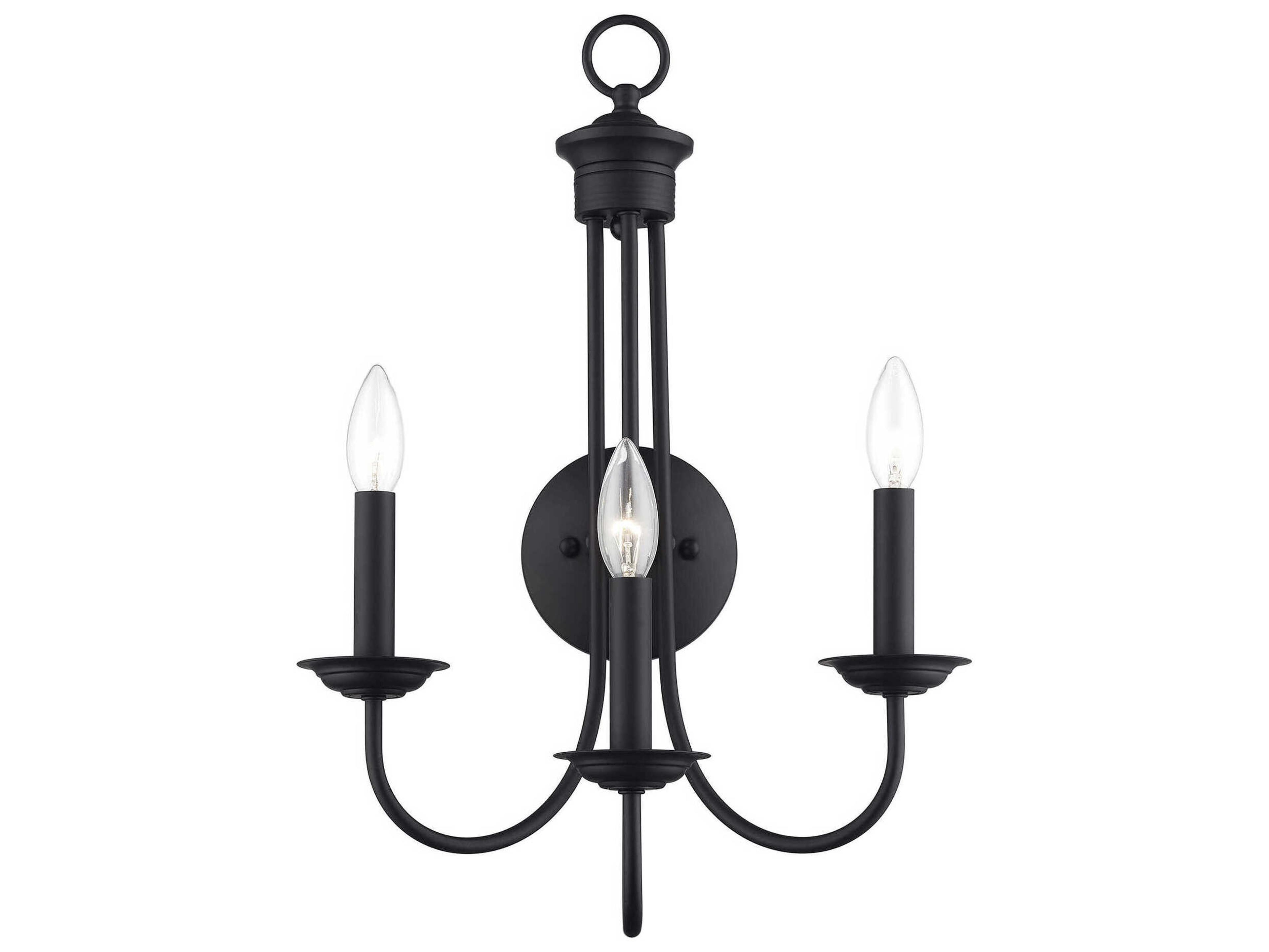 Livex Lighting Estate 3-Light Black Wall Sconce