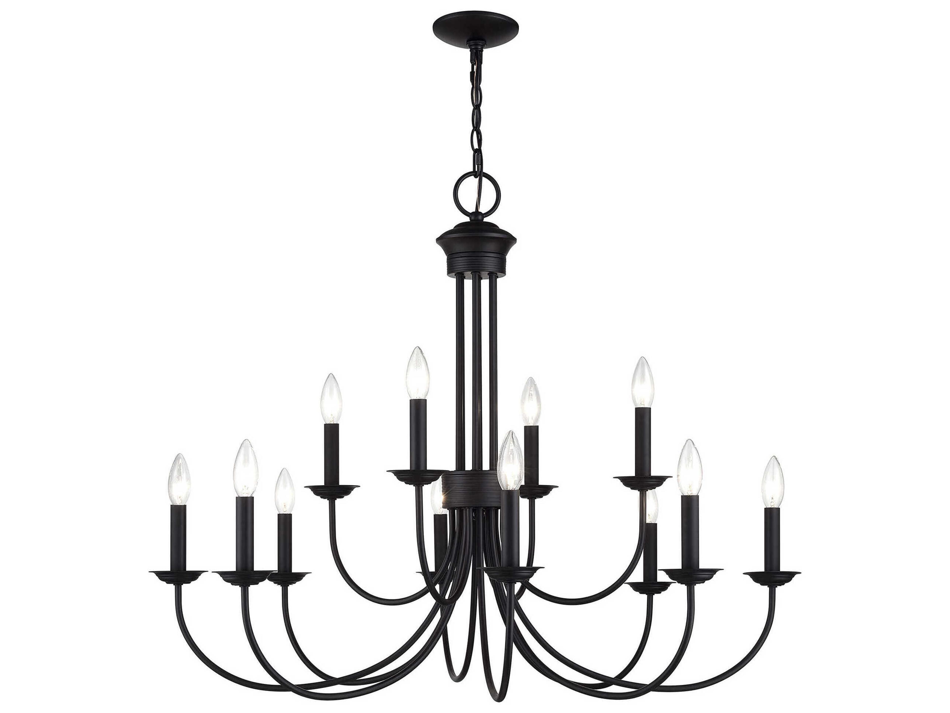 Livex Lighting Estate 12-Light Black Chandelier