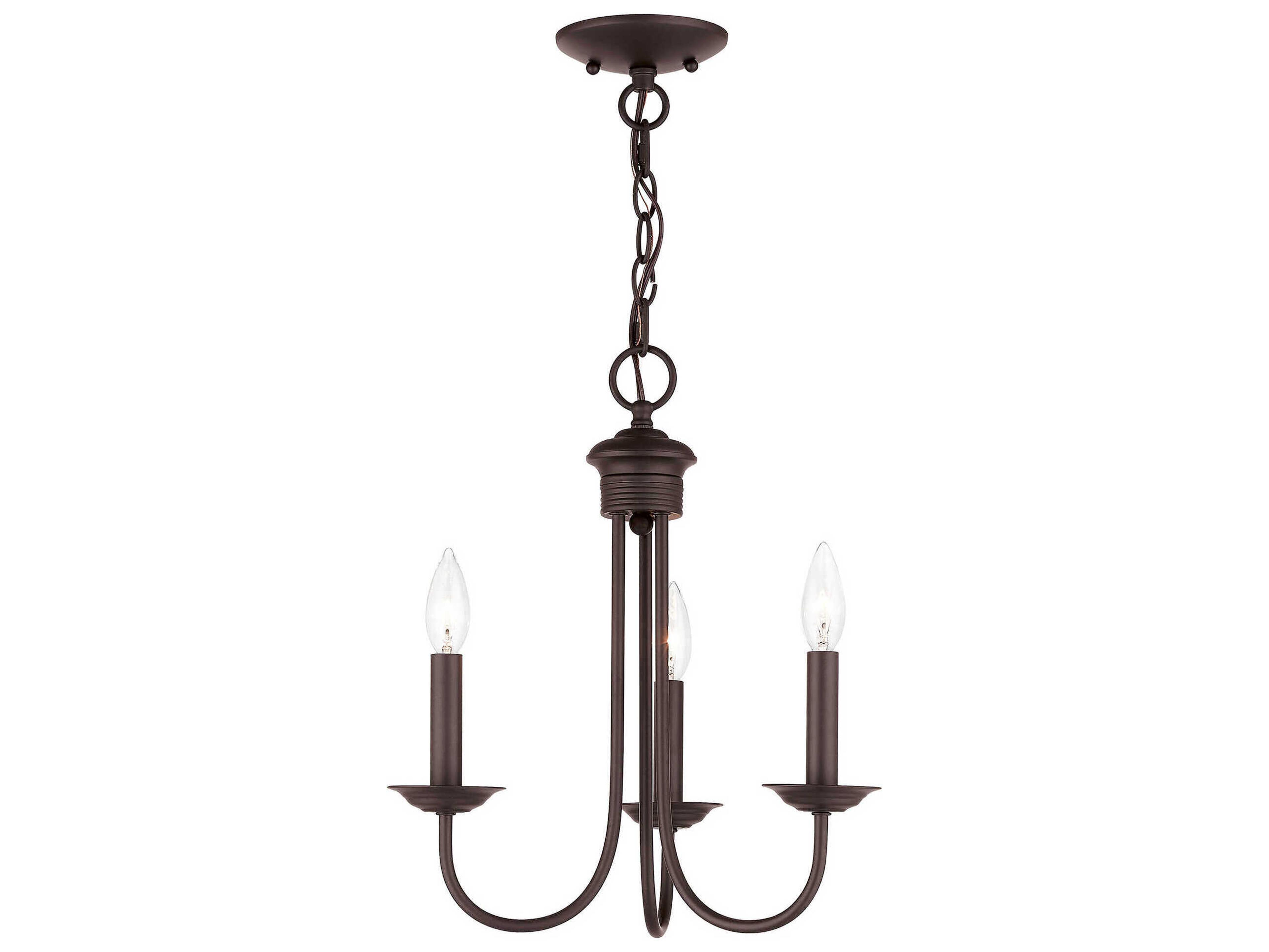 Livex Lighting Estate 3-Light Bronze Candelabra Chandelier