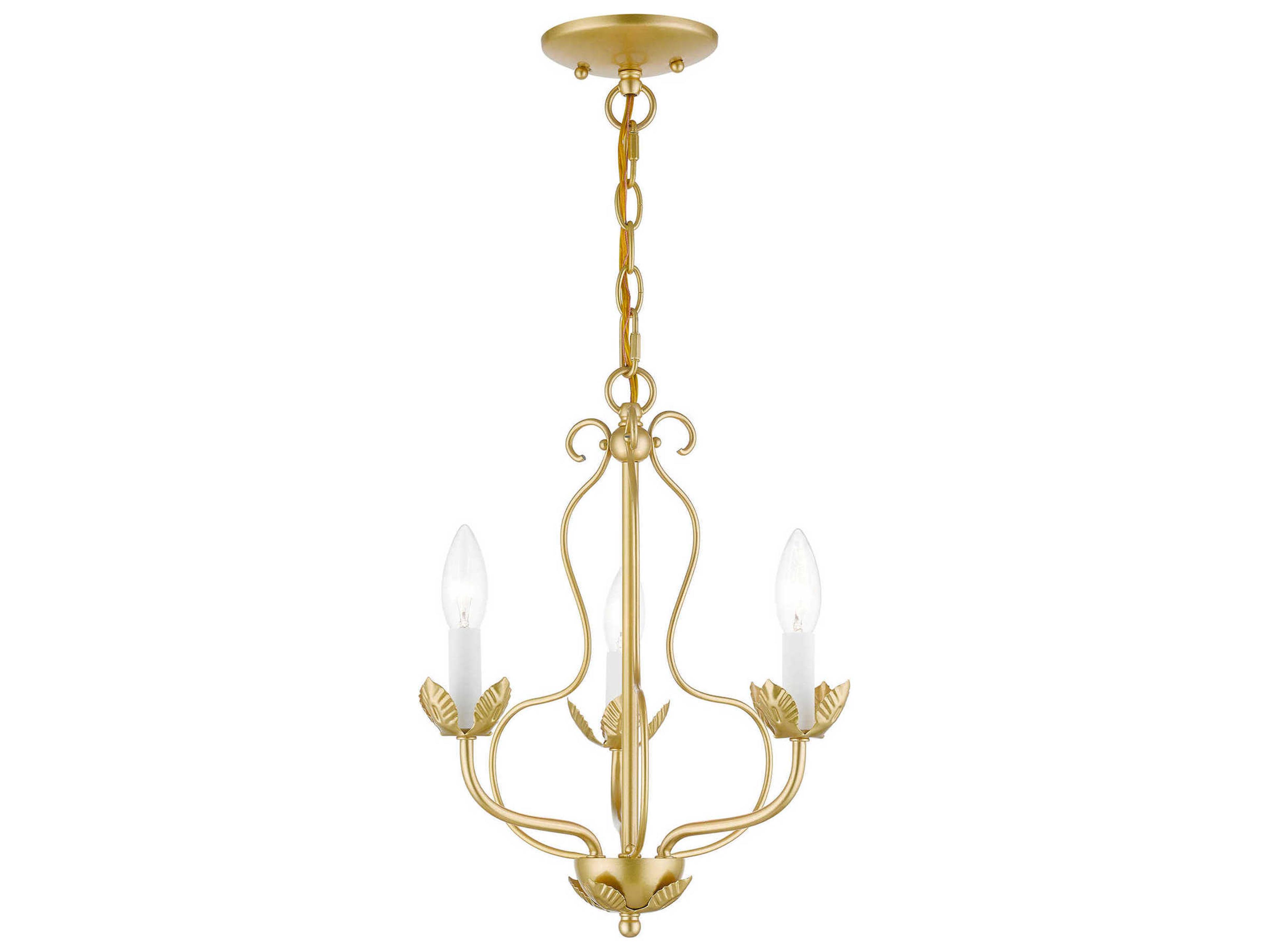Livex Lighting Katarina 3-Light Soft Gold Candelabra Chandelier