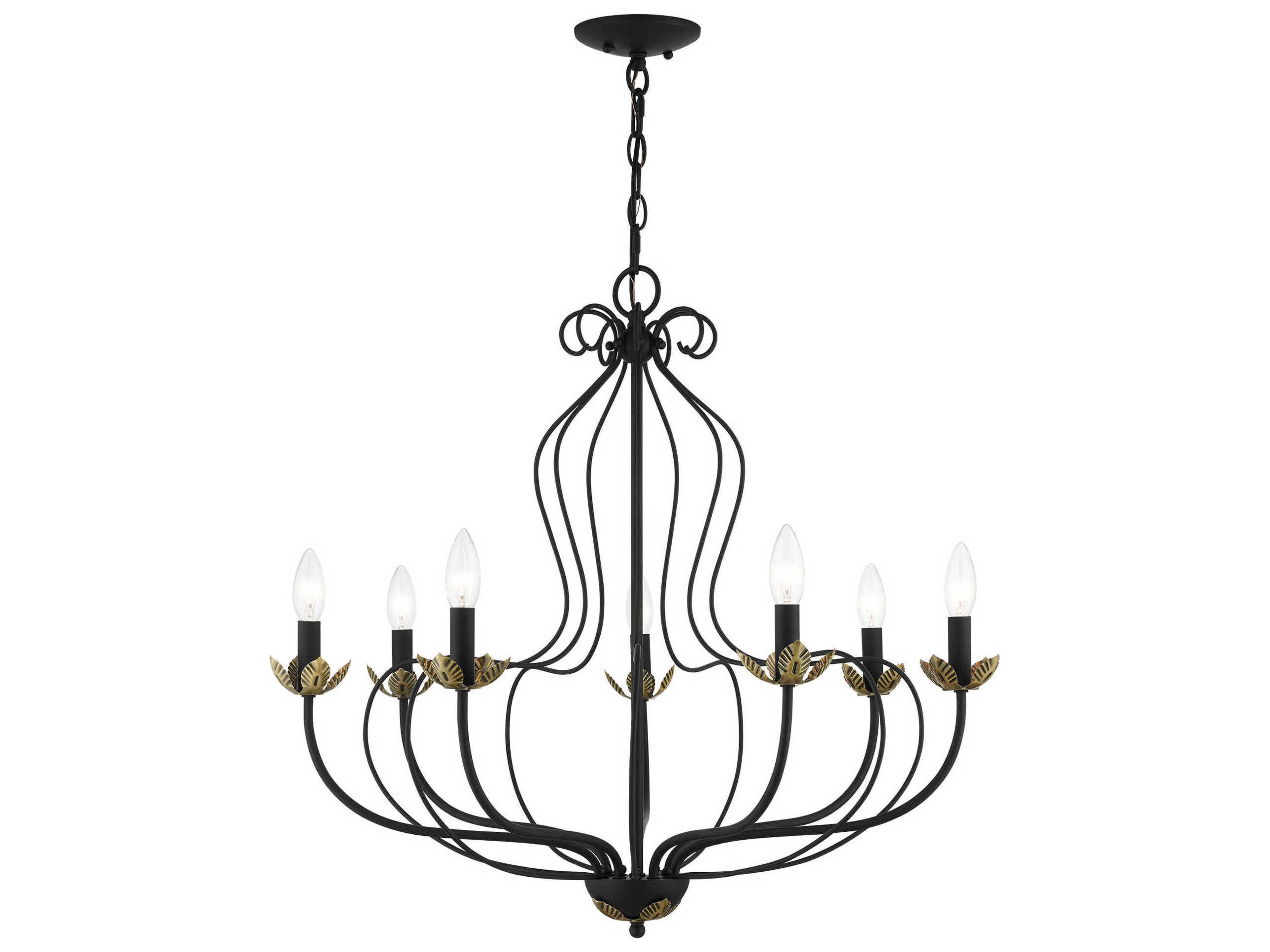 Livex Lighting Katarina 7-Light Black Antique Brass Chandelier