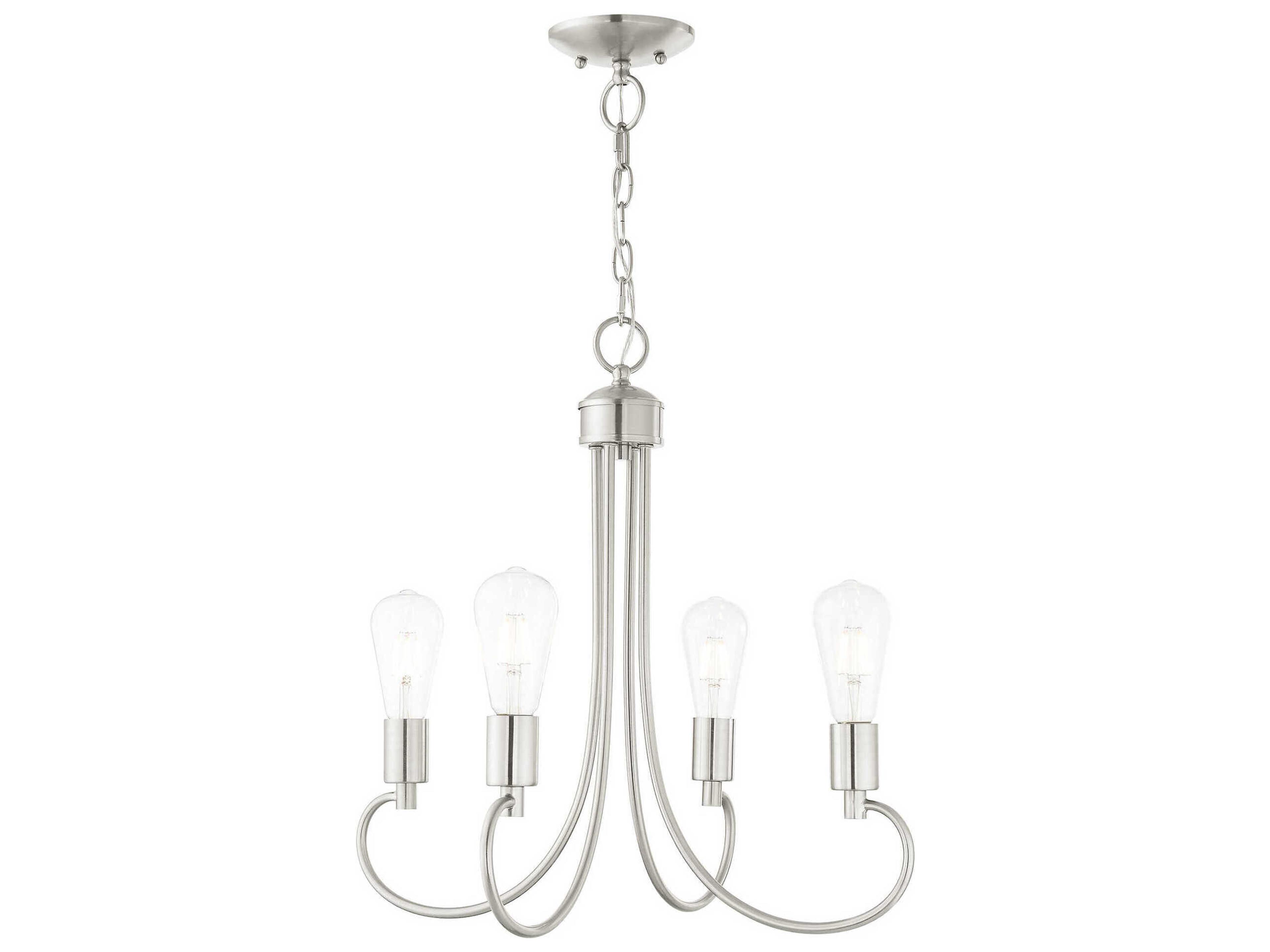 Livex Lighting Bari 4-Light Brushed Nickel Chandelier