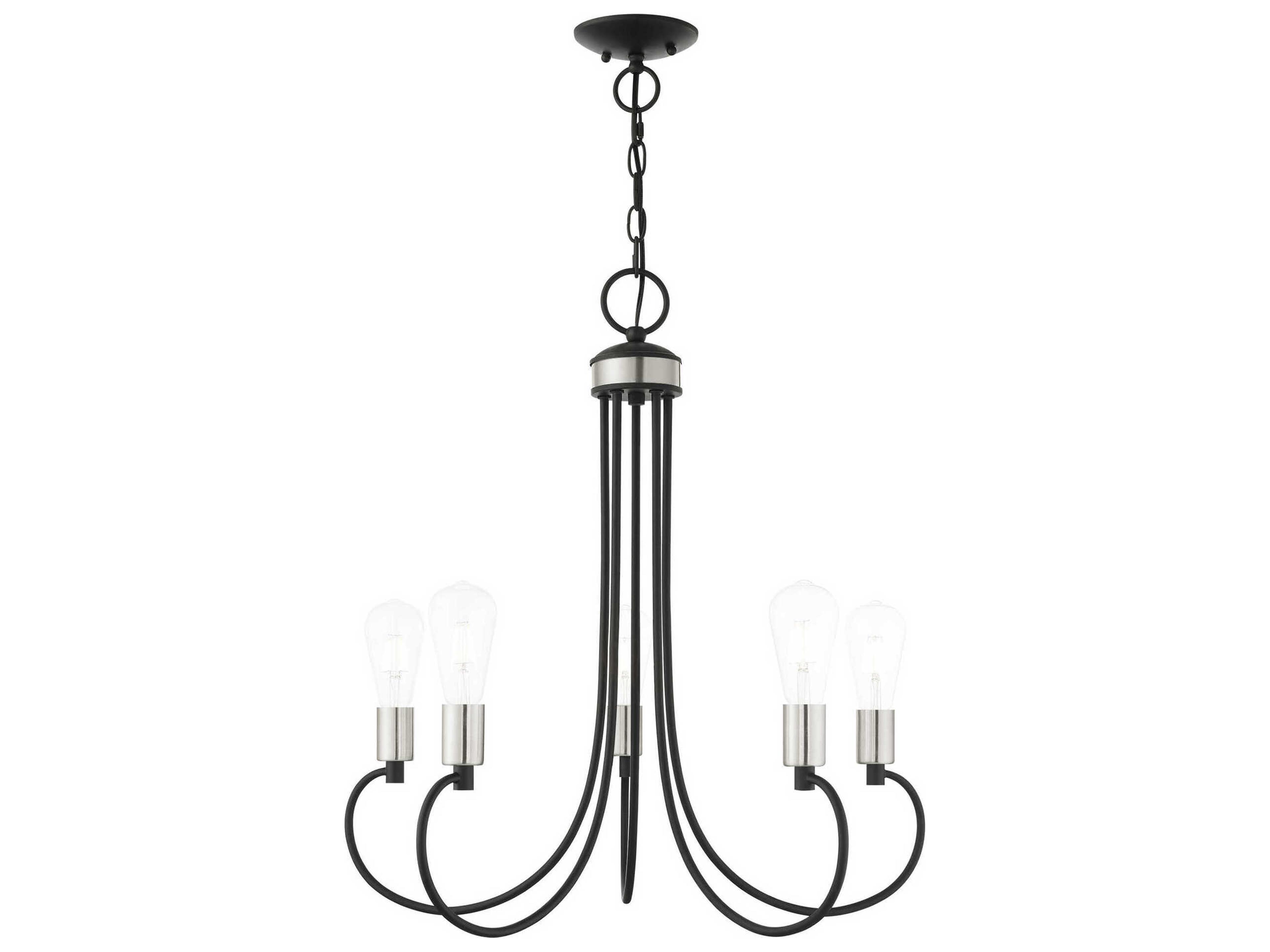 Livex Lighting Bari 5-Light Black Brushed Nickel Chandelier