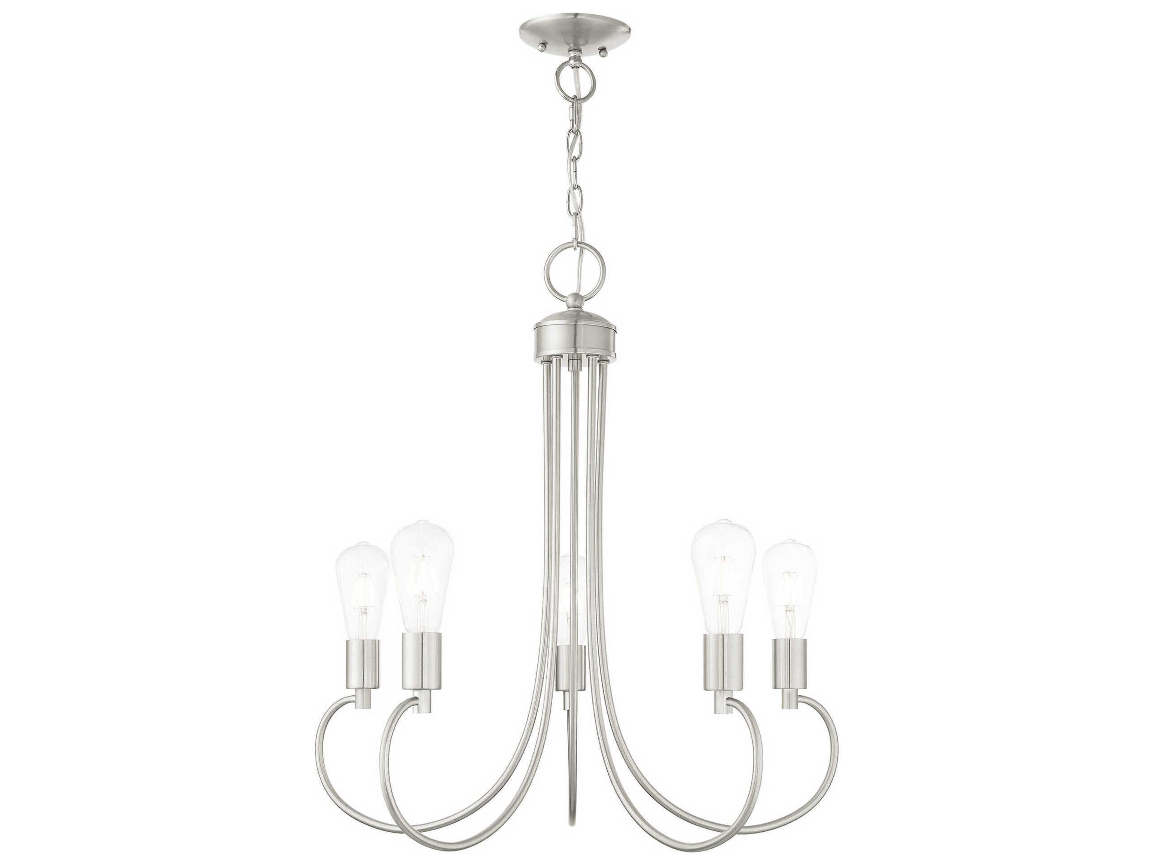 Livex Lighting Bari 5-Light Brushed Nickel Chandelier