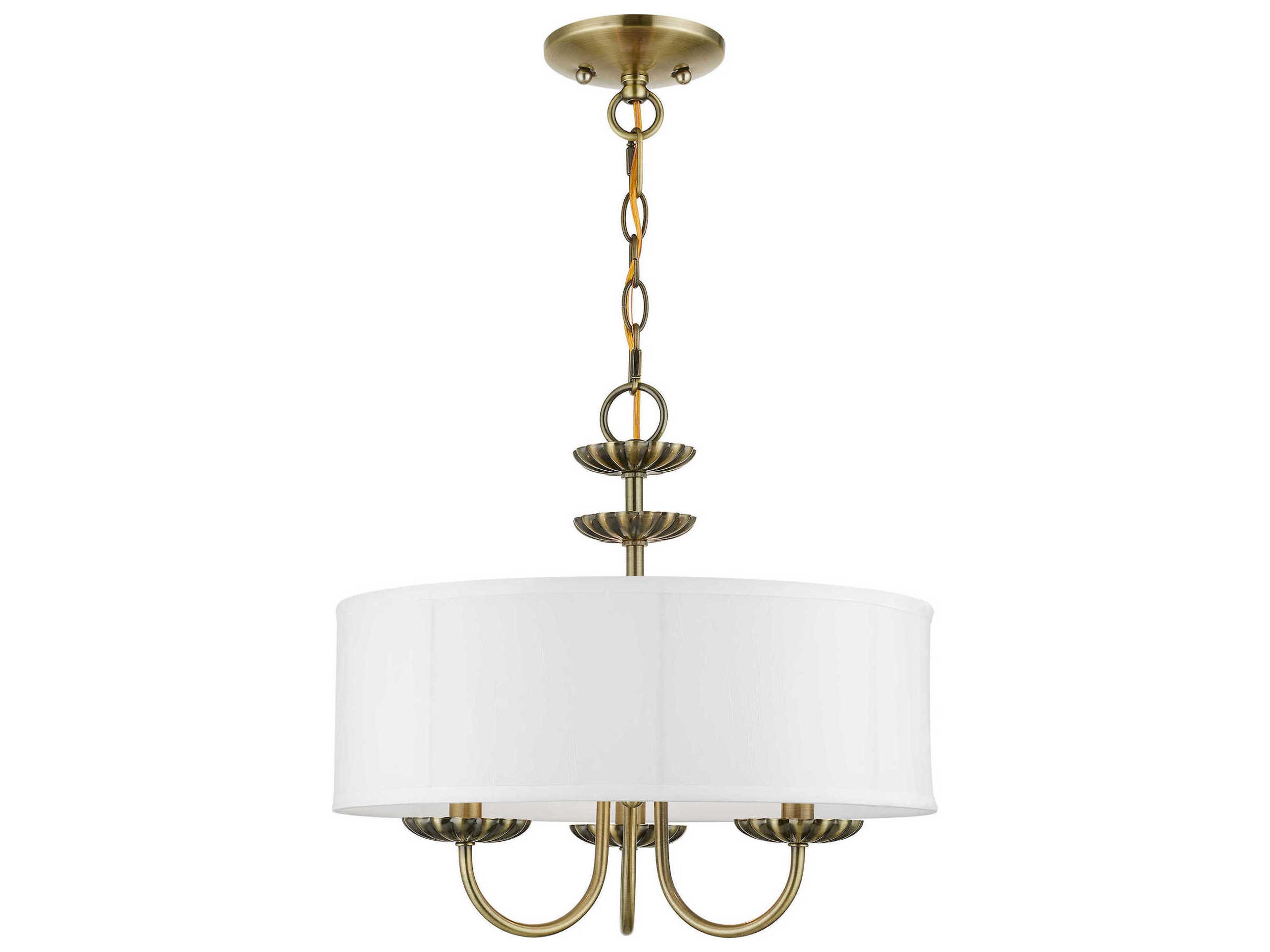 Livex Lighting Brookdale 3-Light Antique Brass Cylinder Chandelier
