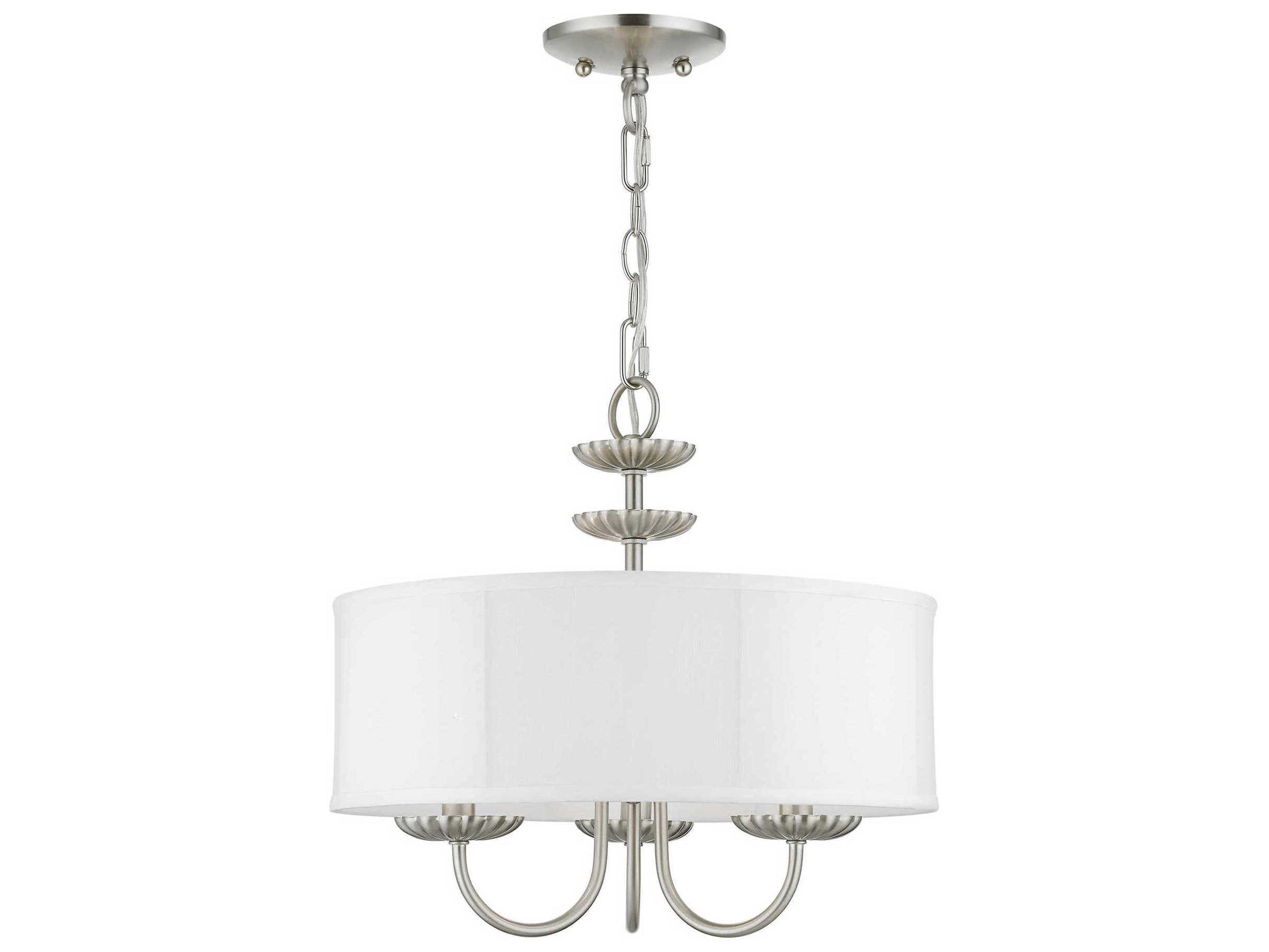 Livex Lighting Brookdale 3-Light Brushed Nickel Drum Chandelier