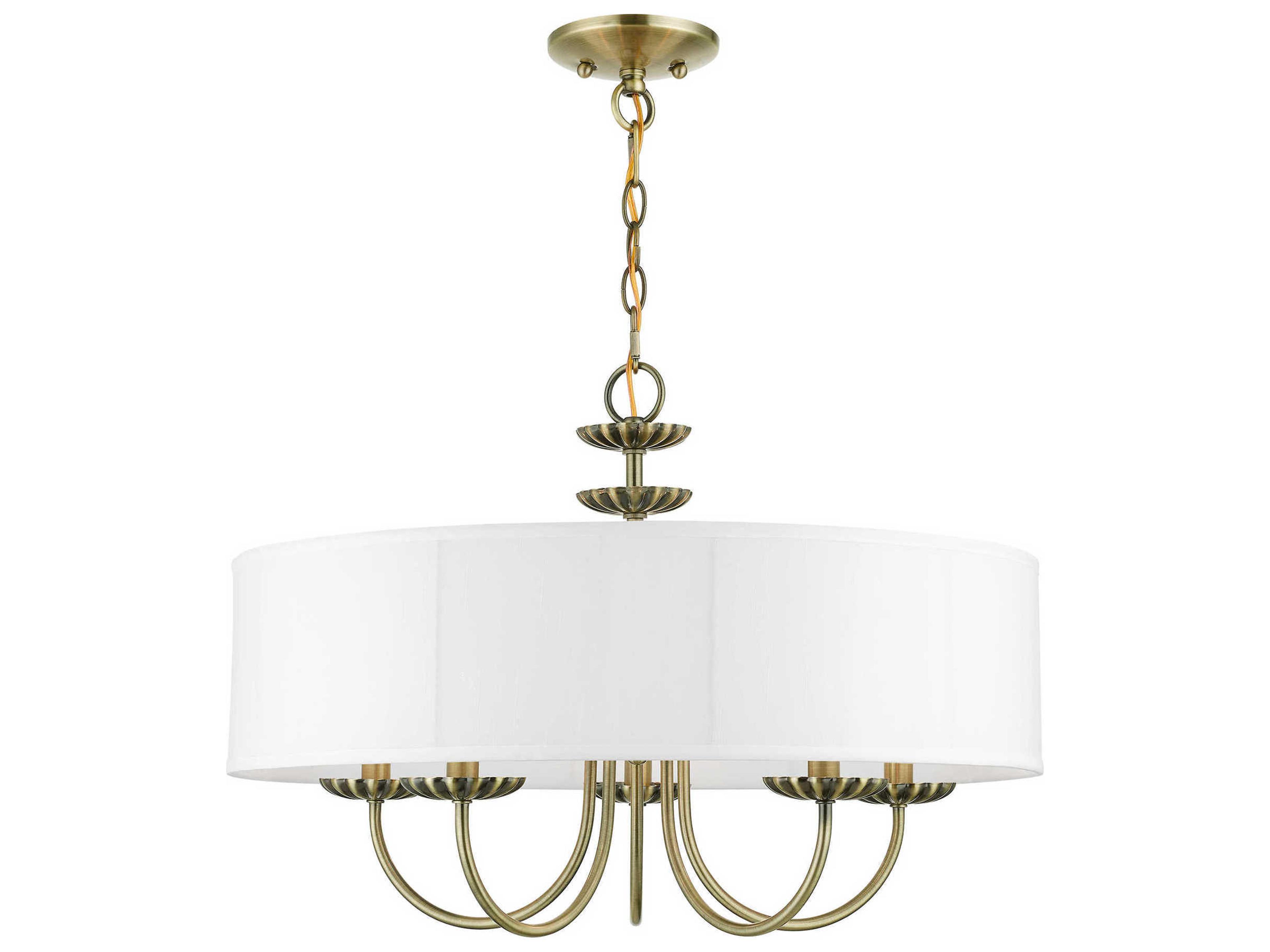 Livex Lighting Brookdale 5-Light Antique Brass Drum Chandelier