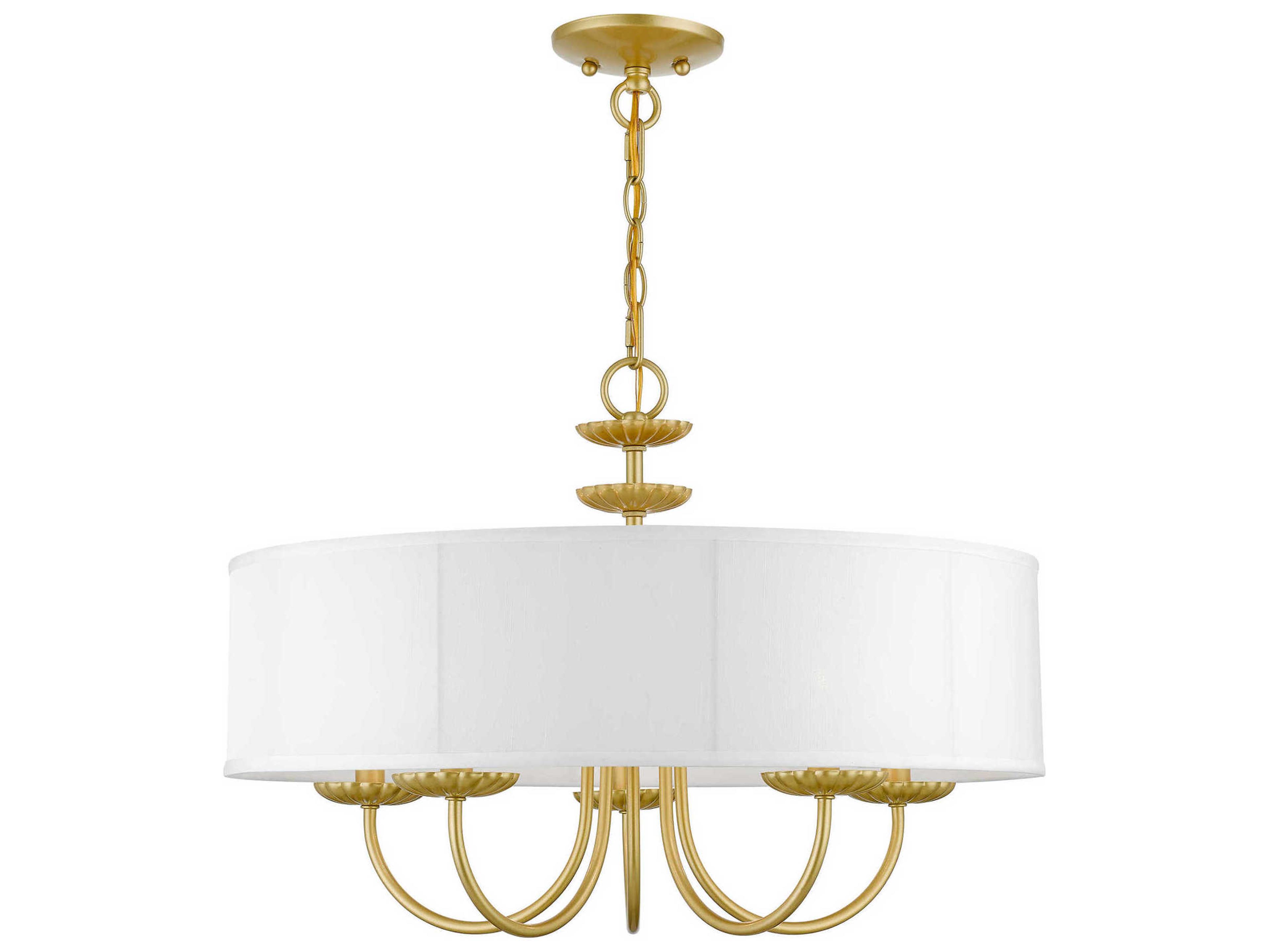 Livex Lighting Brookdale 5-Light Soft Gold Drum Chandelier