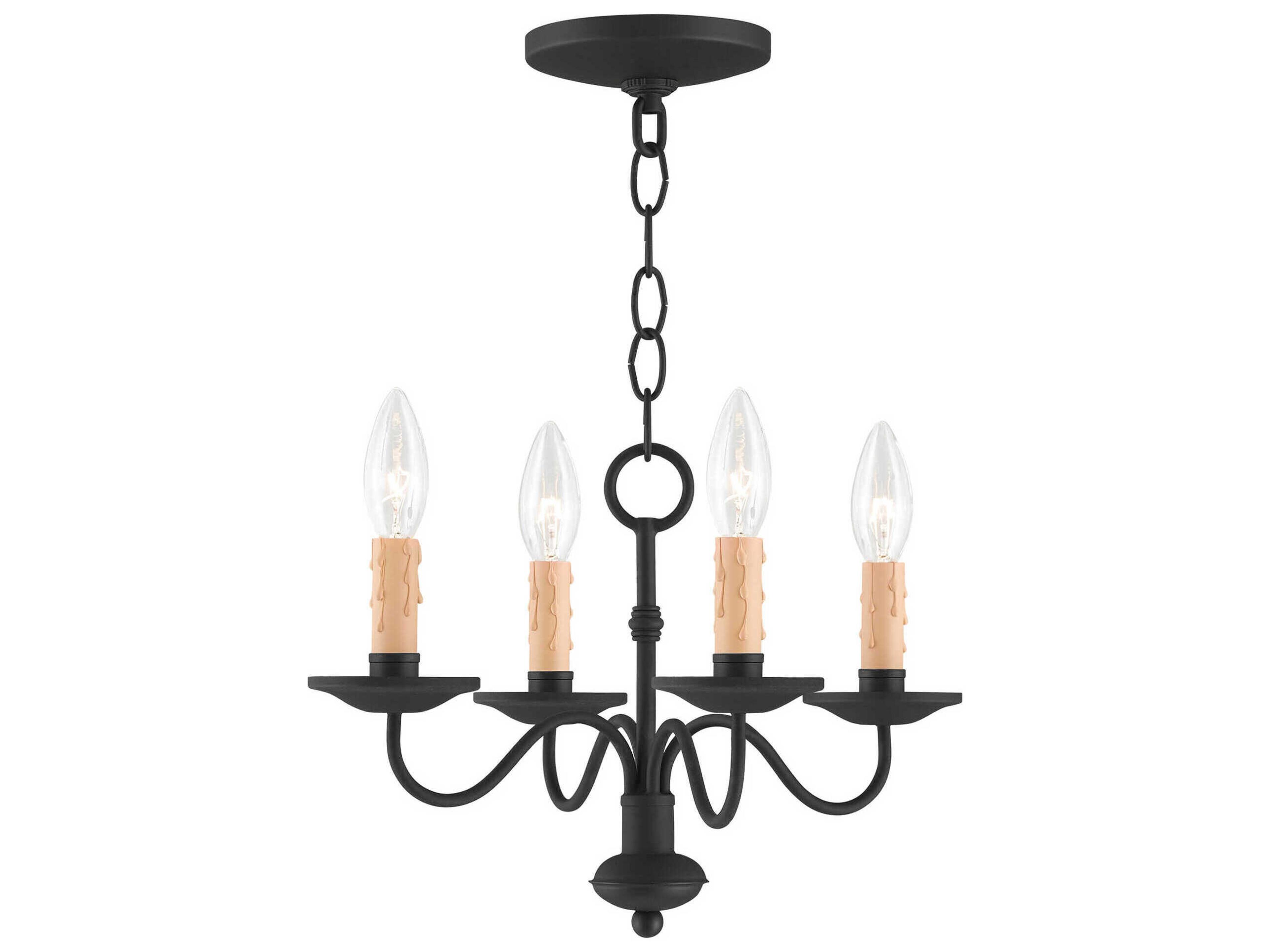 Livex Lighting Heritage 4-Light Black Candelabra Chandelier