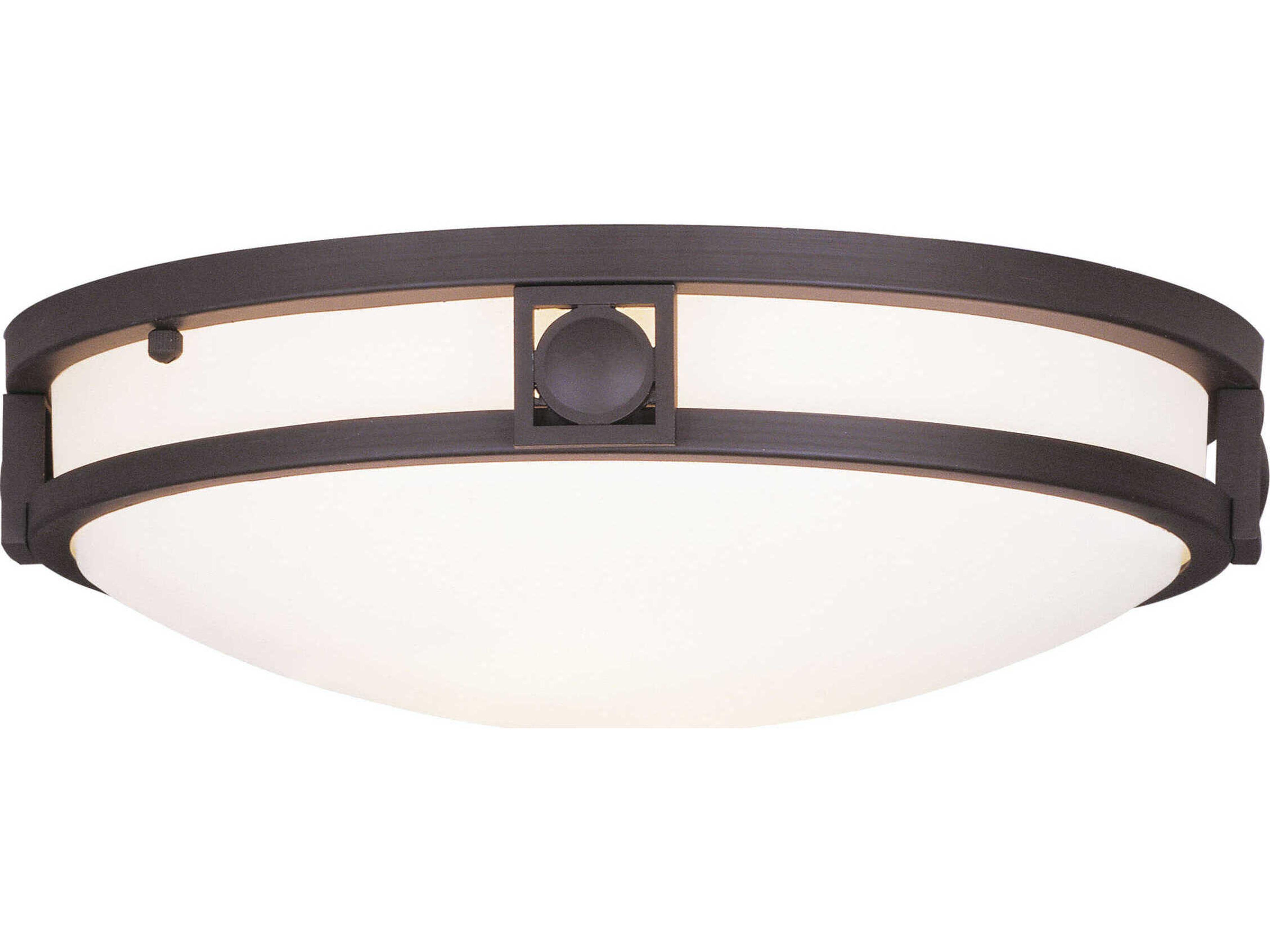 Livex Lighting Titania 2-Light Bronze Glass Bowl Flush Mount