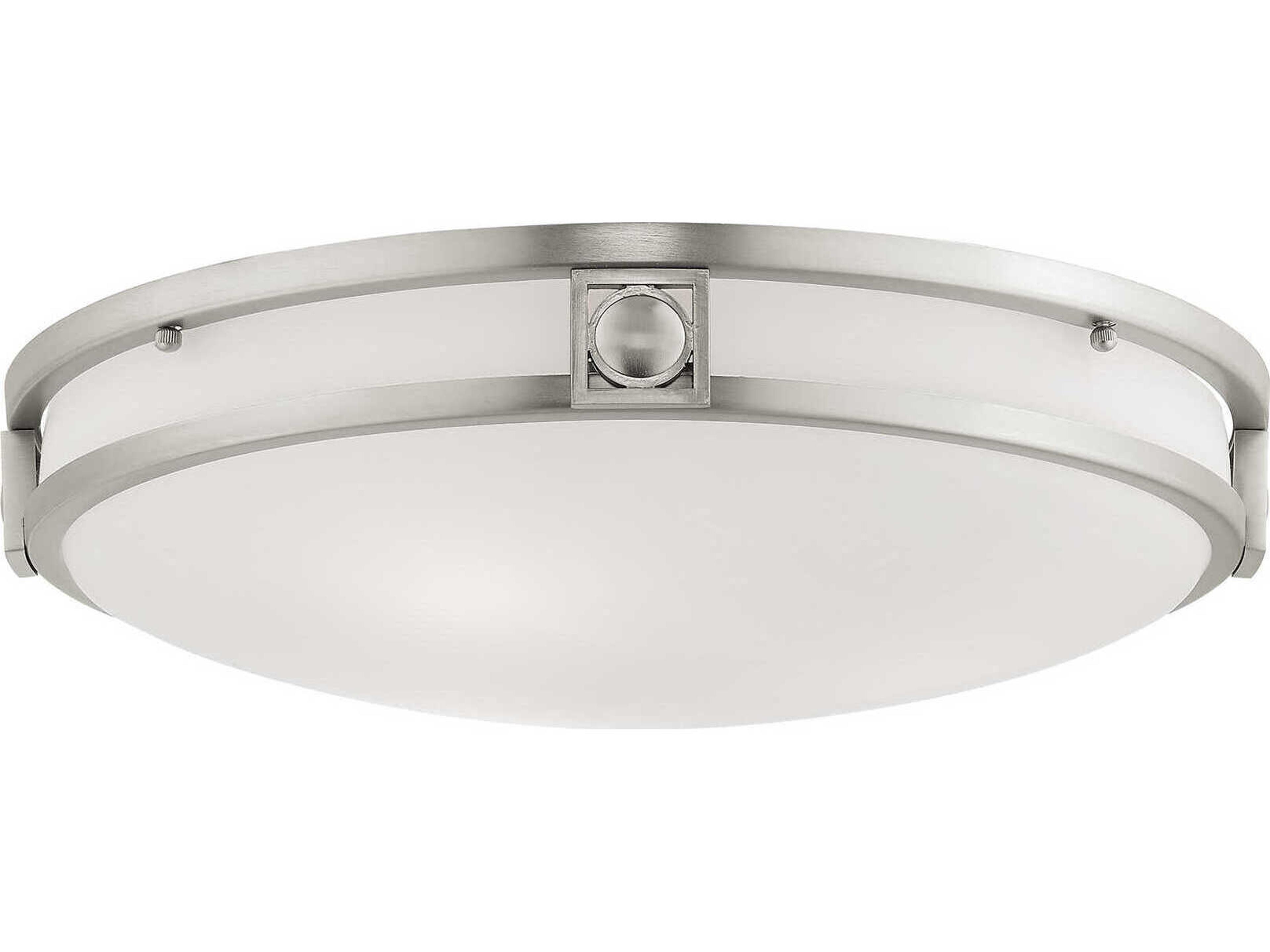 Livex Lighting Titania 3-Light Brushed Nickel White Glass Bowl Flush Mount