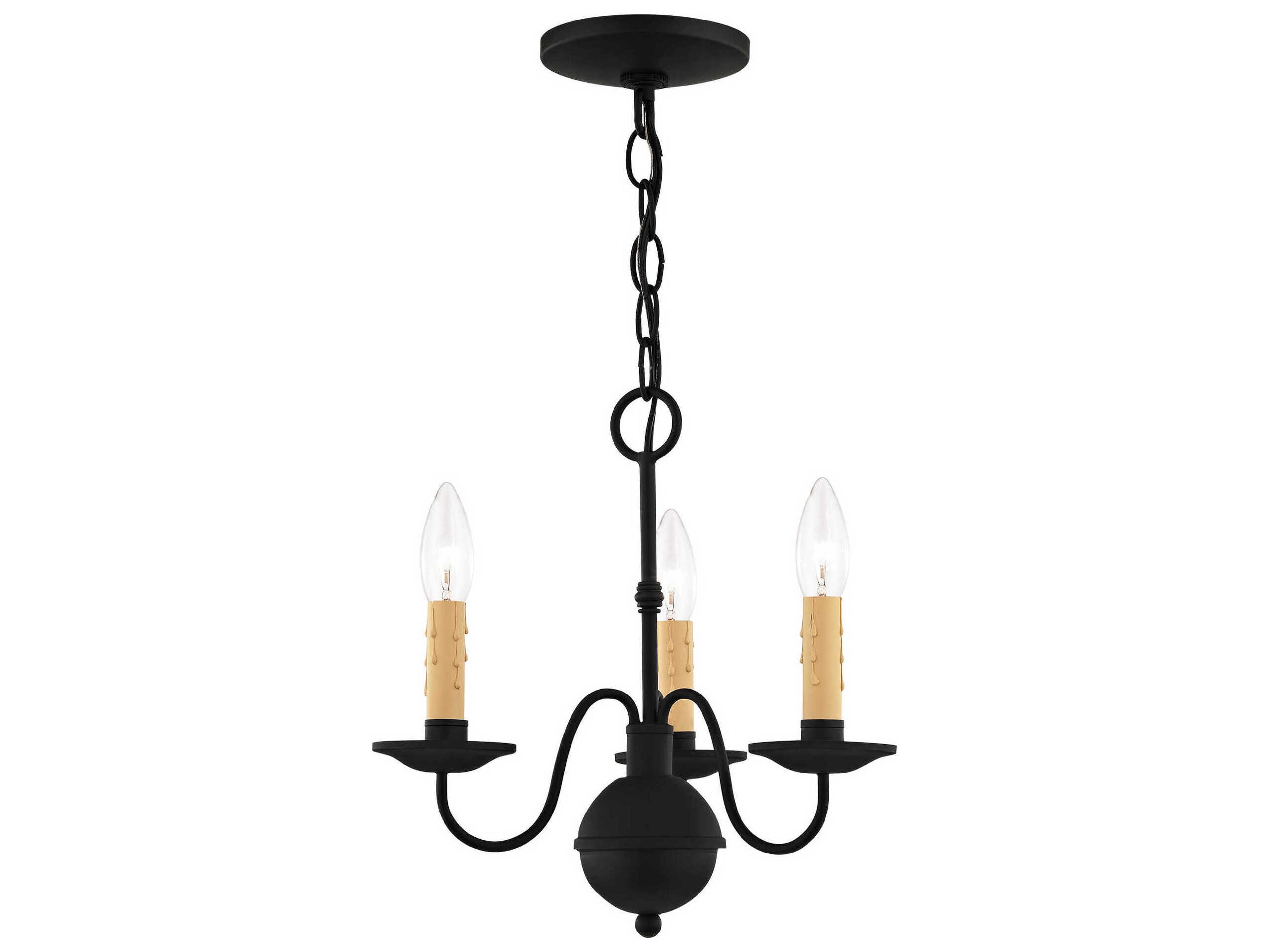 Livex Lighting Heritage 3-Light Black Candelabra Chandelier