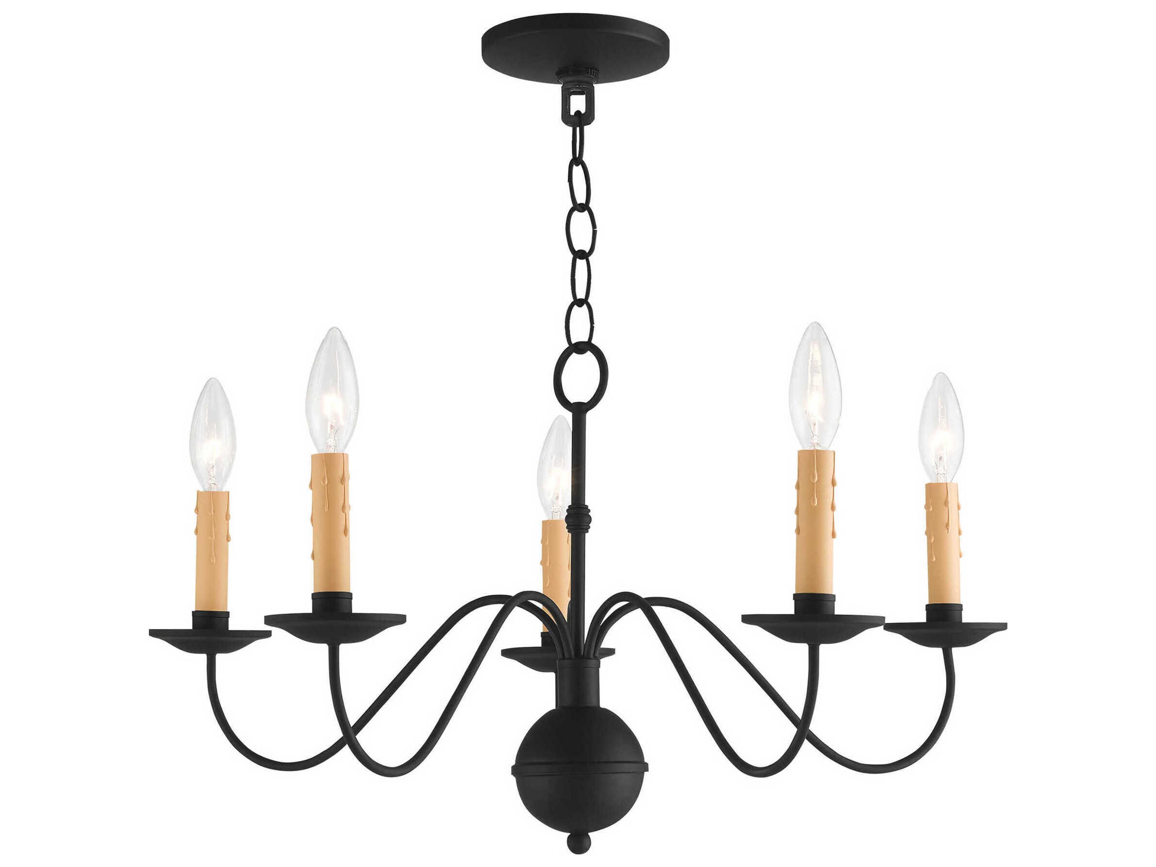 Livex Lighting Heritage 5-Light Black Candelabra Chandelier