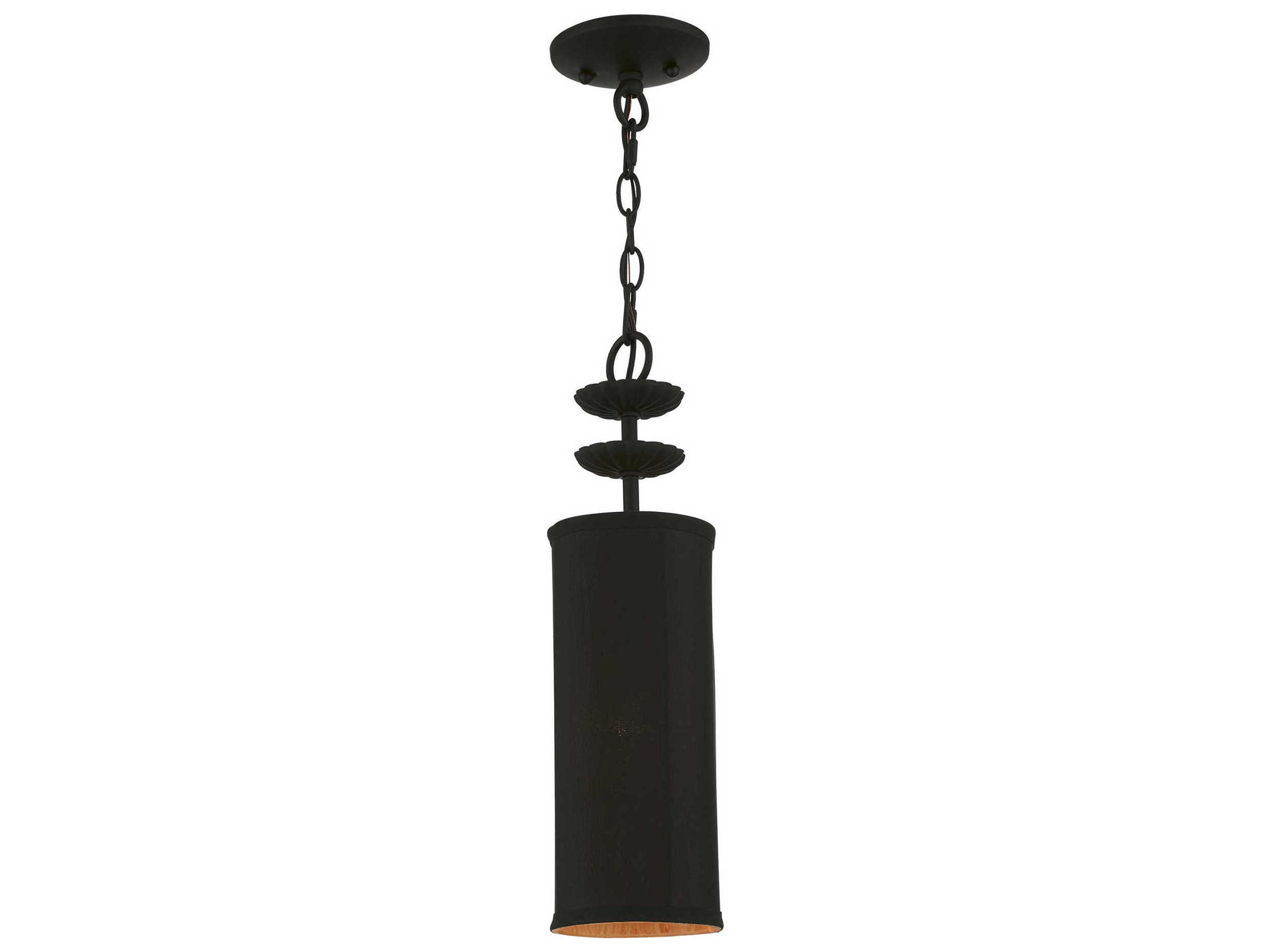 Livex Lighting Winchester 1-Light Black Cylinder Geometric Mini Pendant
