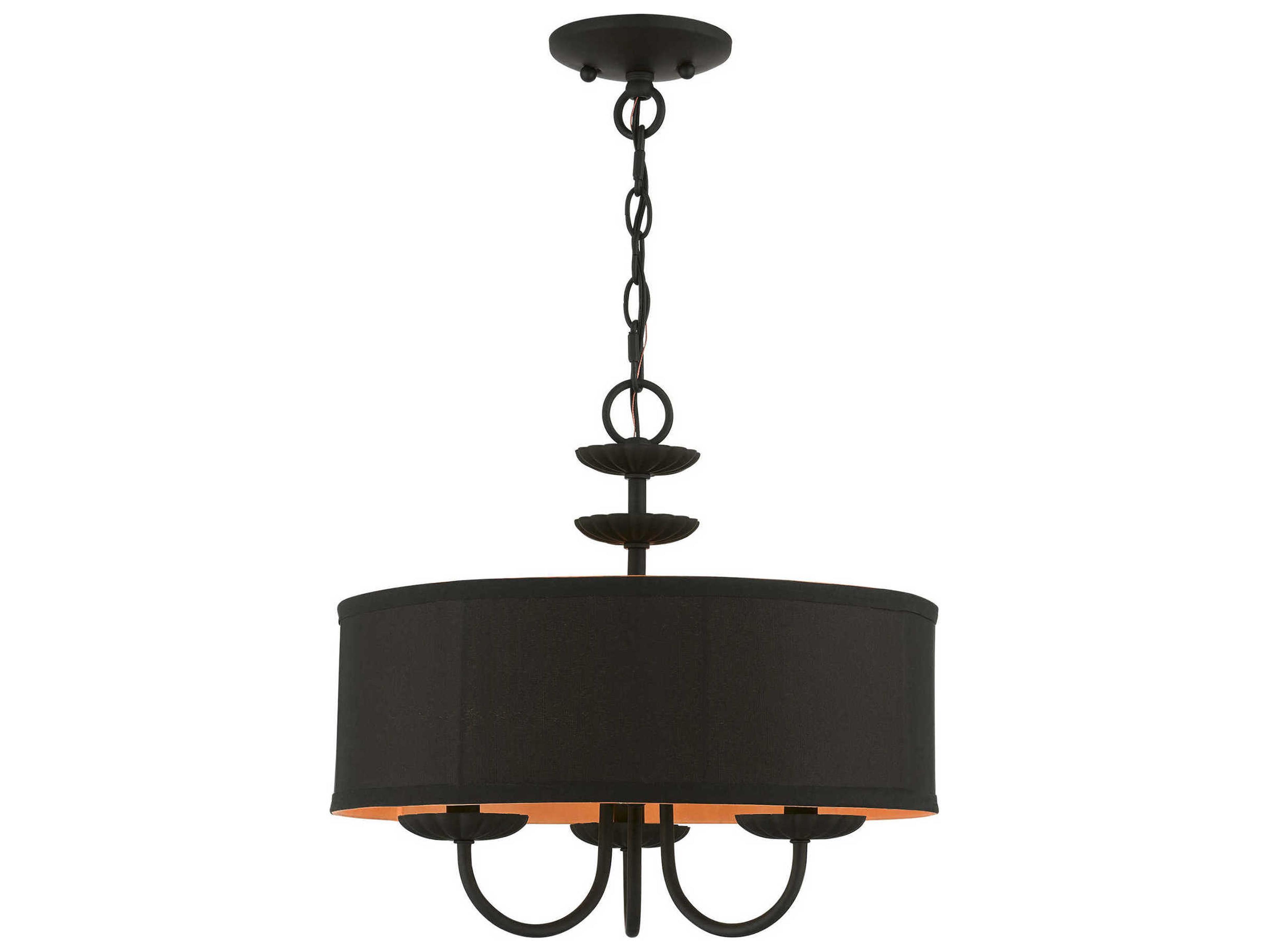 Livex Lighting Winchester 3-Light Black Candelabra Drum Chandelier