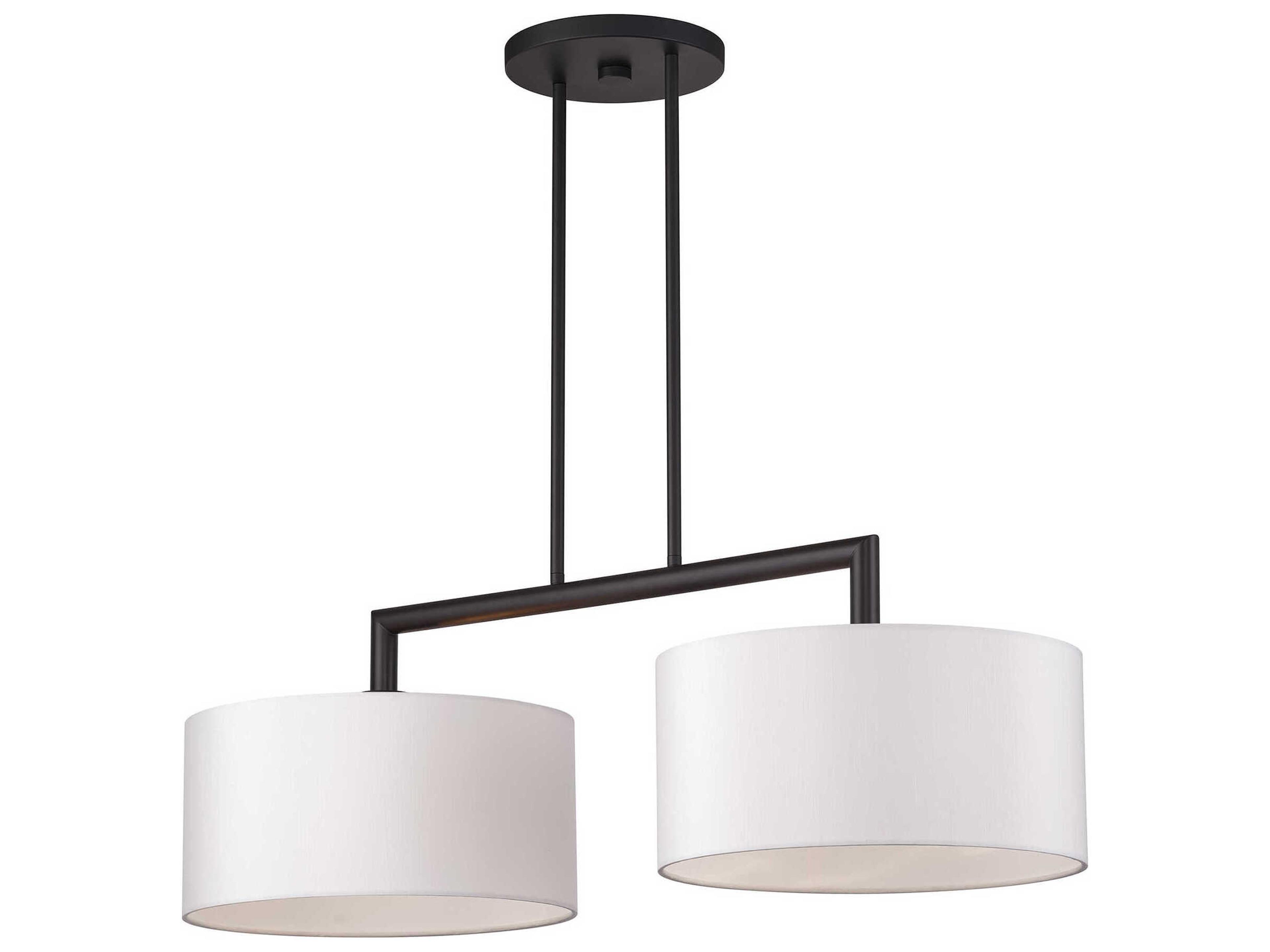 Livex Lighting Meridian 2-Light Bronze Drum Island Pendant