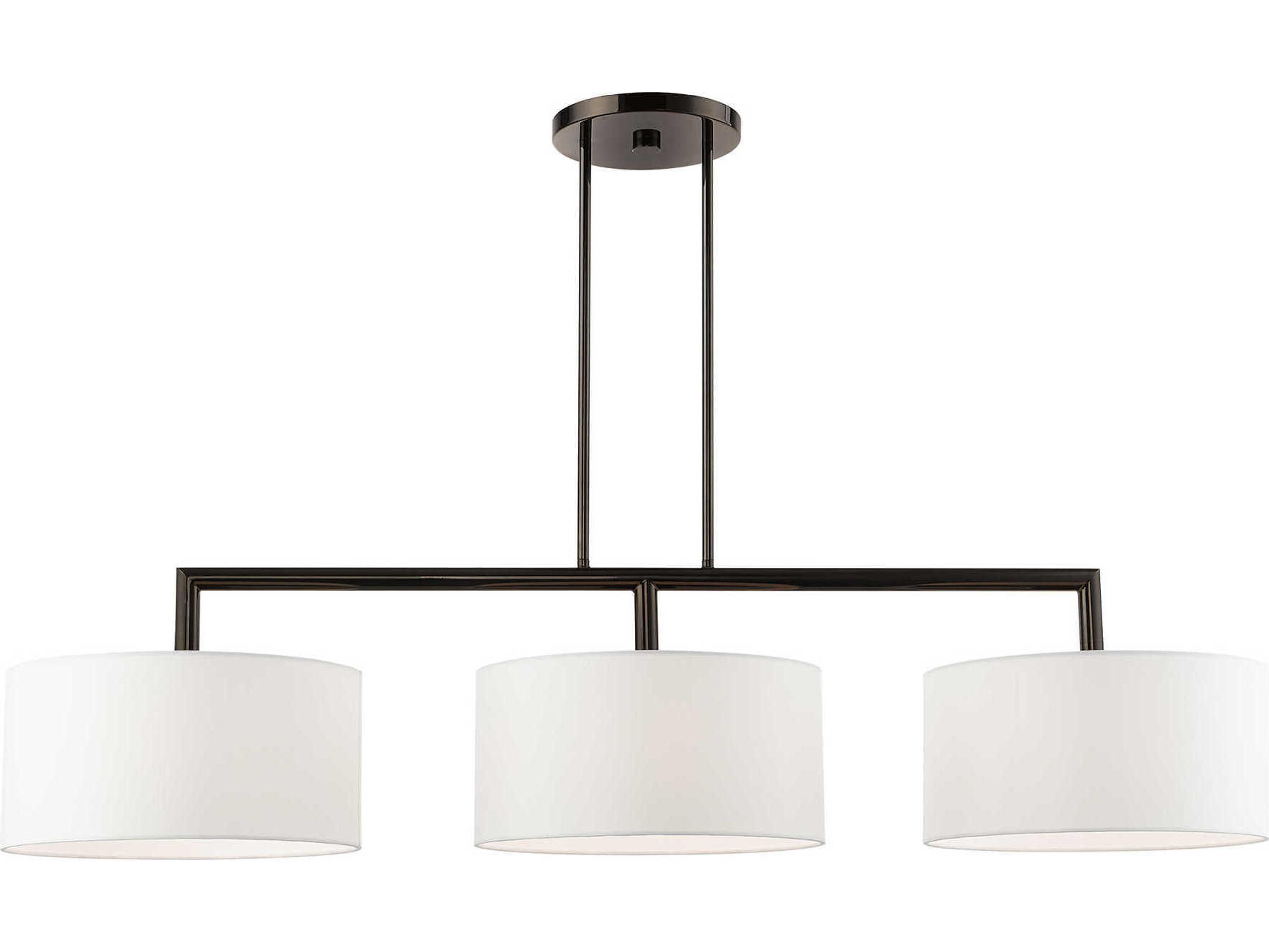 Livex Lighting Meridian 3-Light Black Chrome Drum Island Pendant