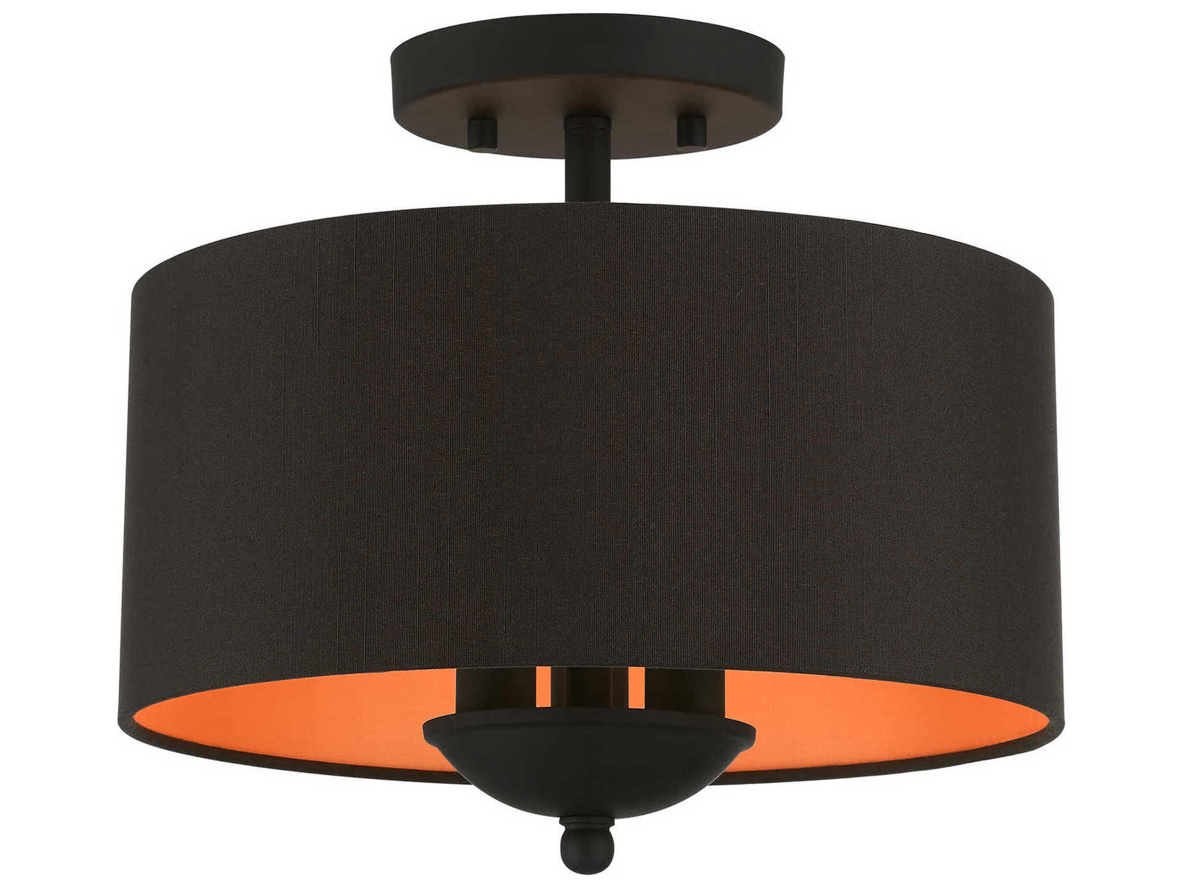 Livex Lighting Bradhurst 3-Light Black Drum Semi Flush Mount