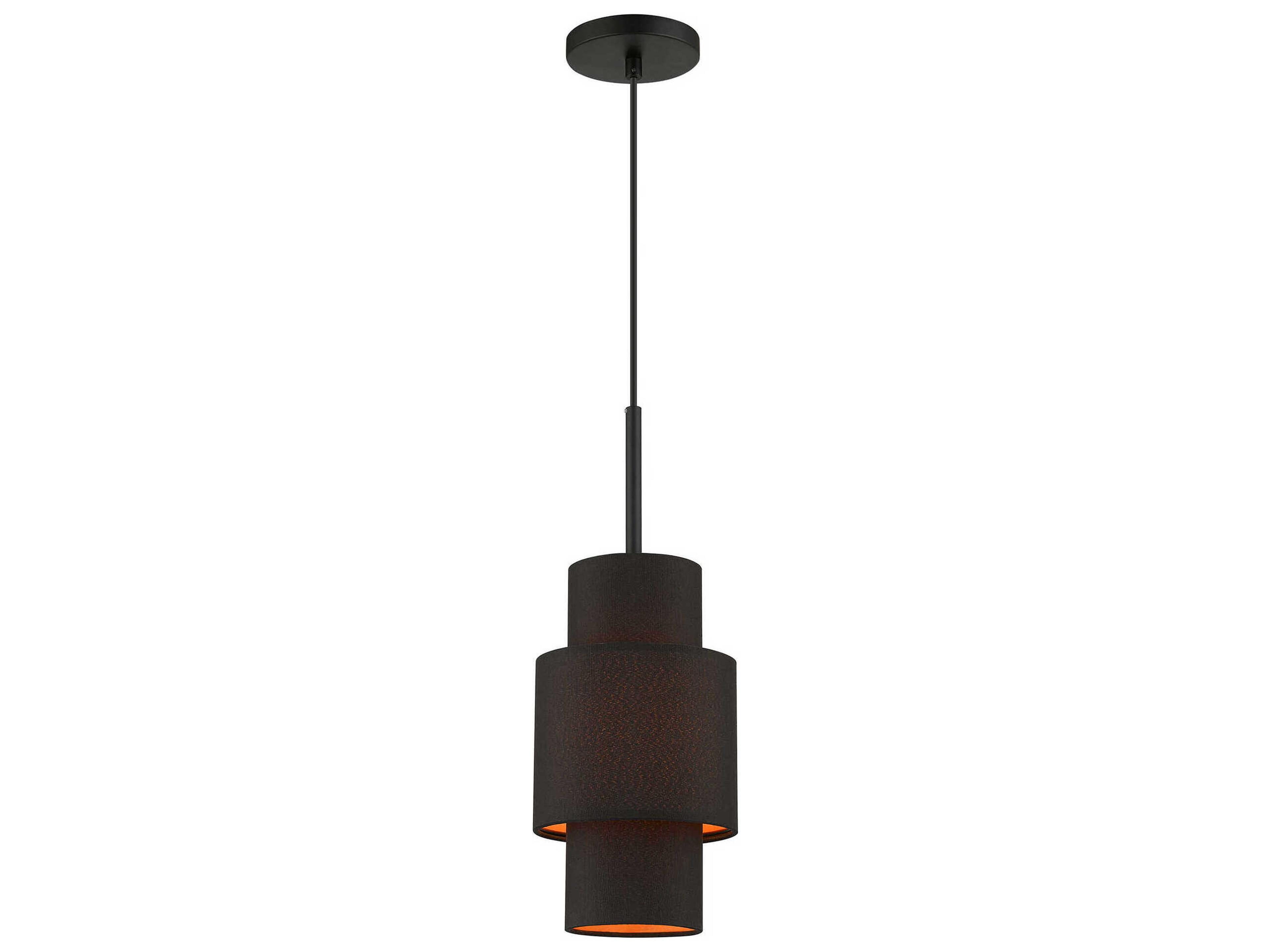 Livex Lighting Sentosa 1-Light Black Tiered Mini Pendant