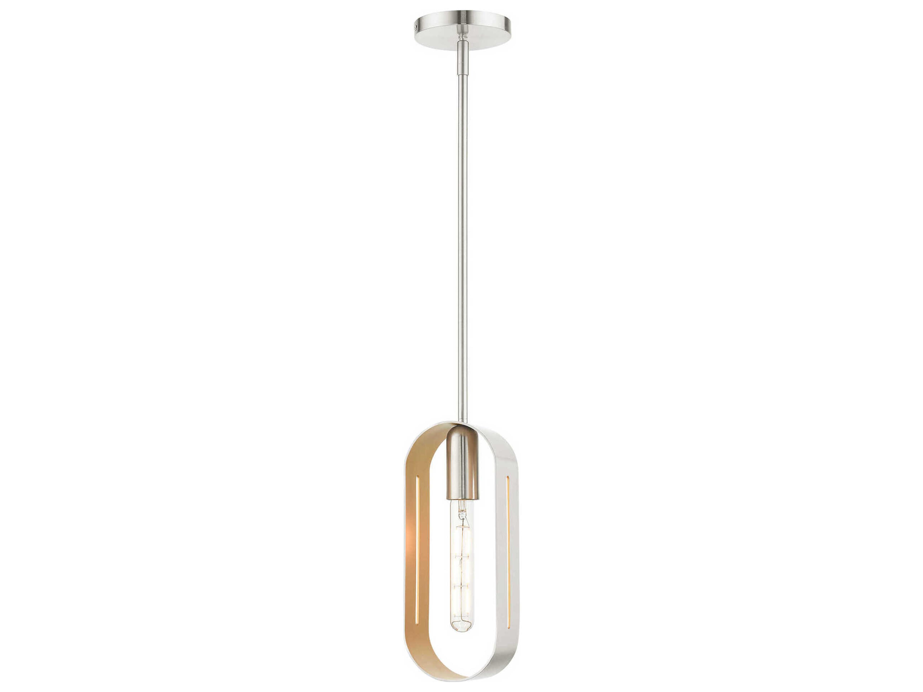 Livex Lighting Ravena 1-Light Brushed Nickel Mini Pendant