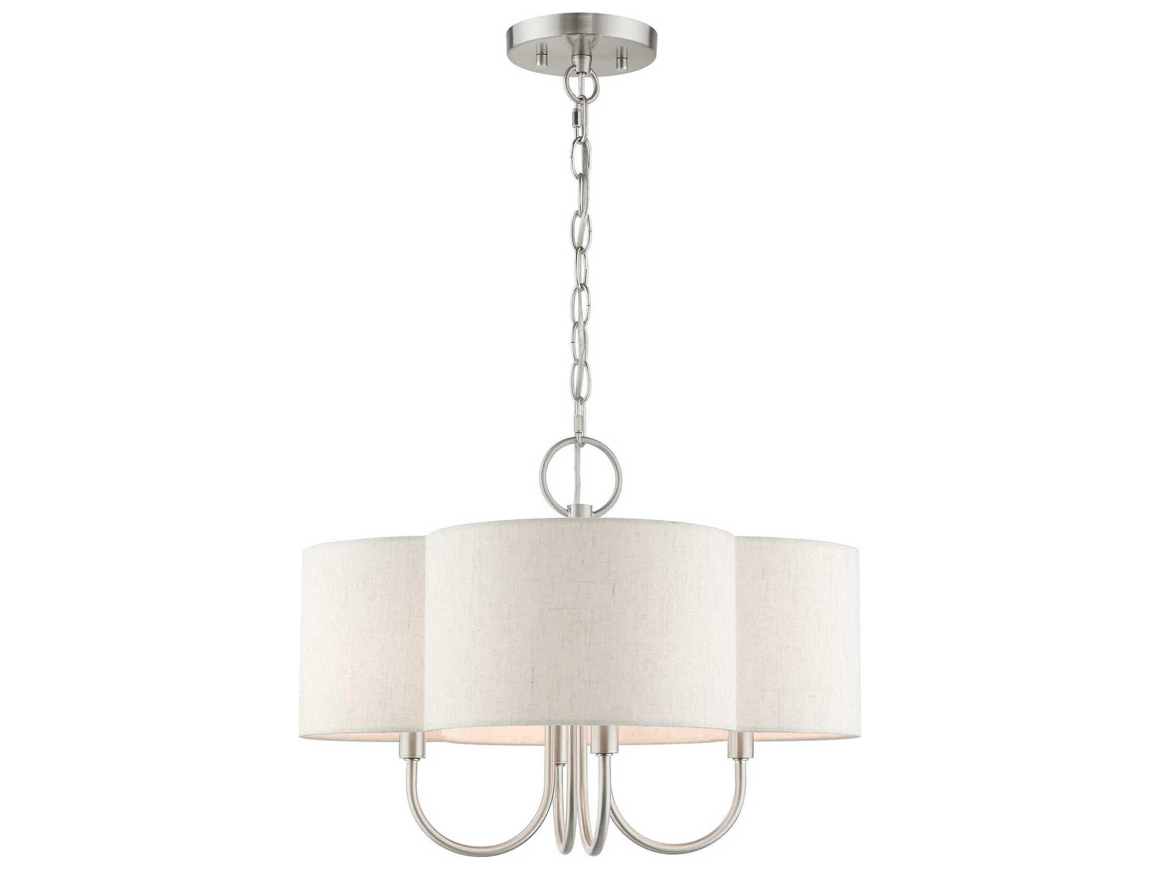 Livex Lighting Solstice 4-Light Brushed Nickel Candelabra Chandelier