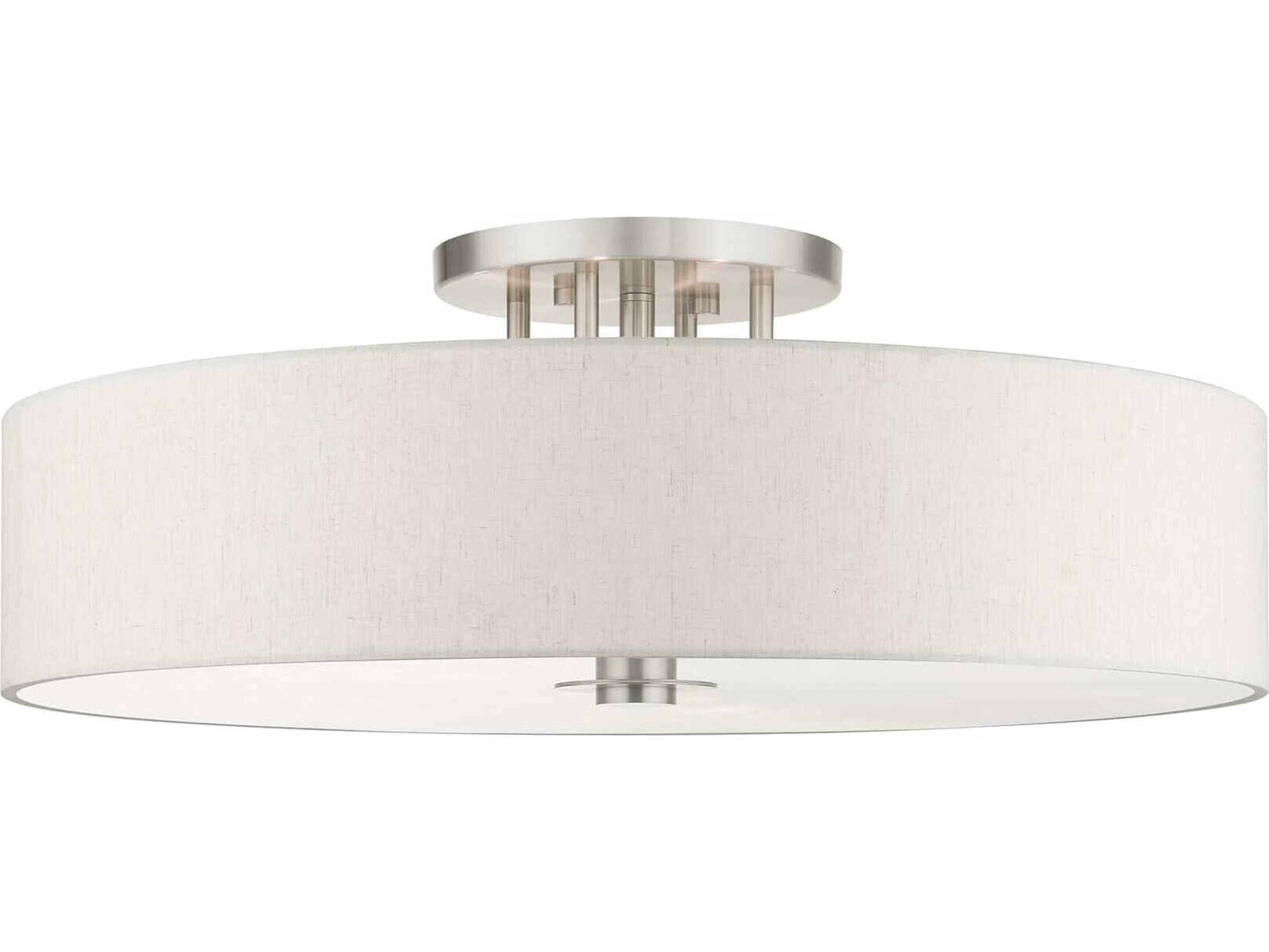Livex Lighting Meridian 6-Light Brushed Nickel Drum Semi Flush Mount