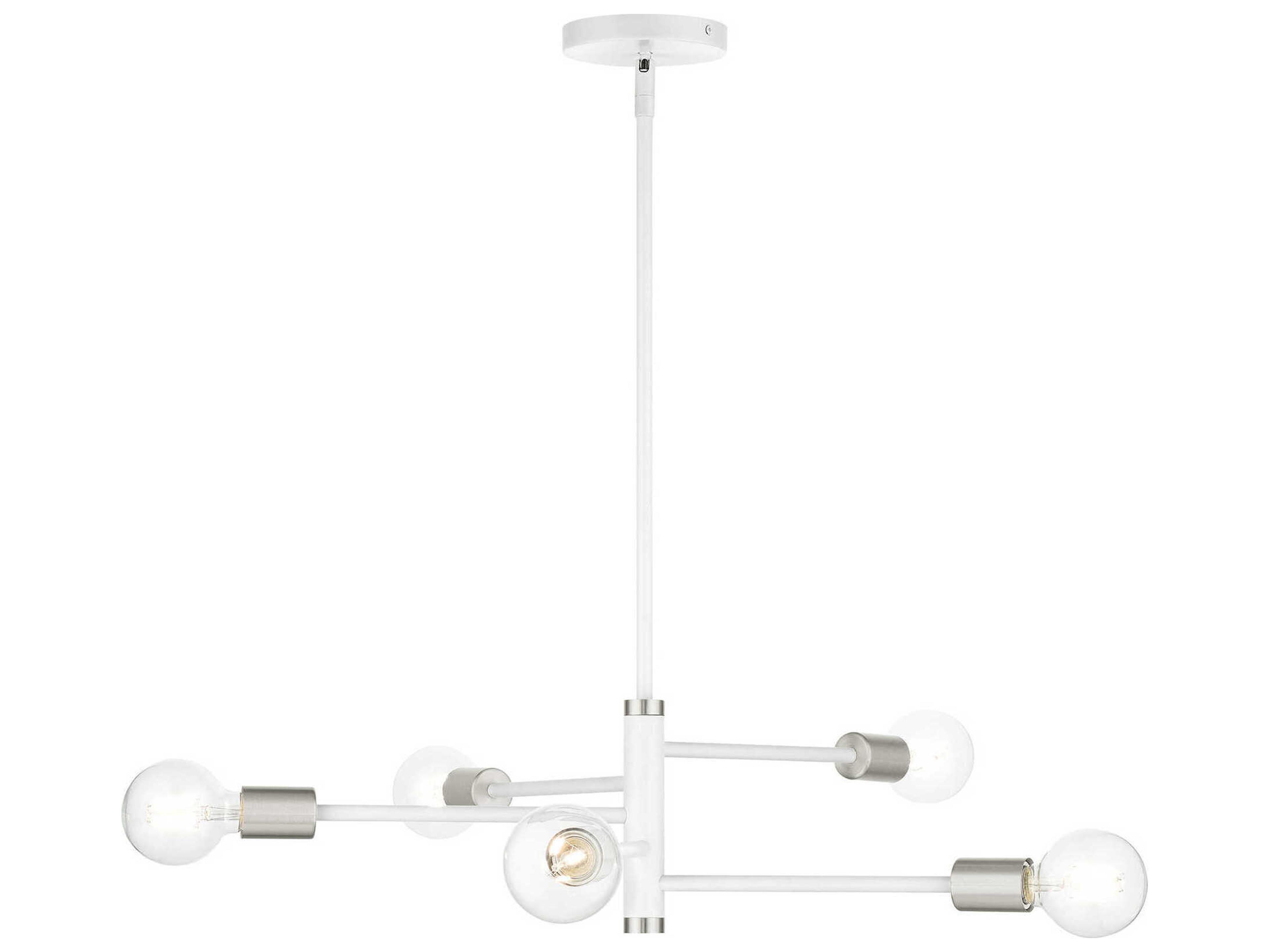 Livex Lighting Bannister 5-Light White Linear Chandelier