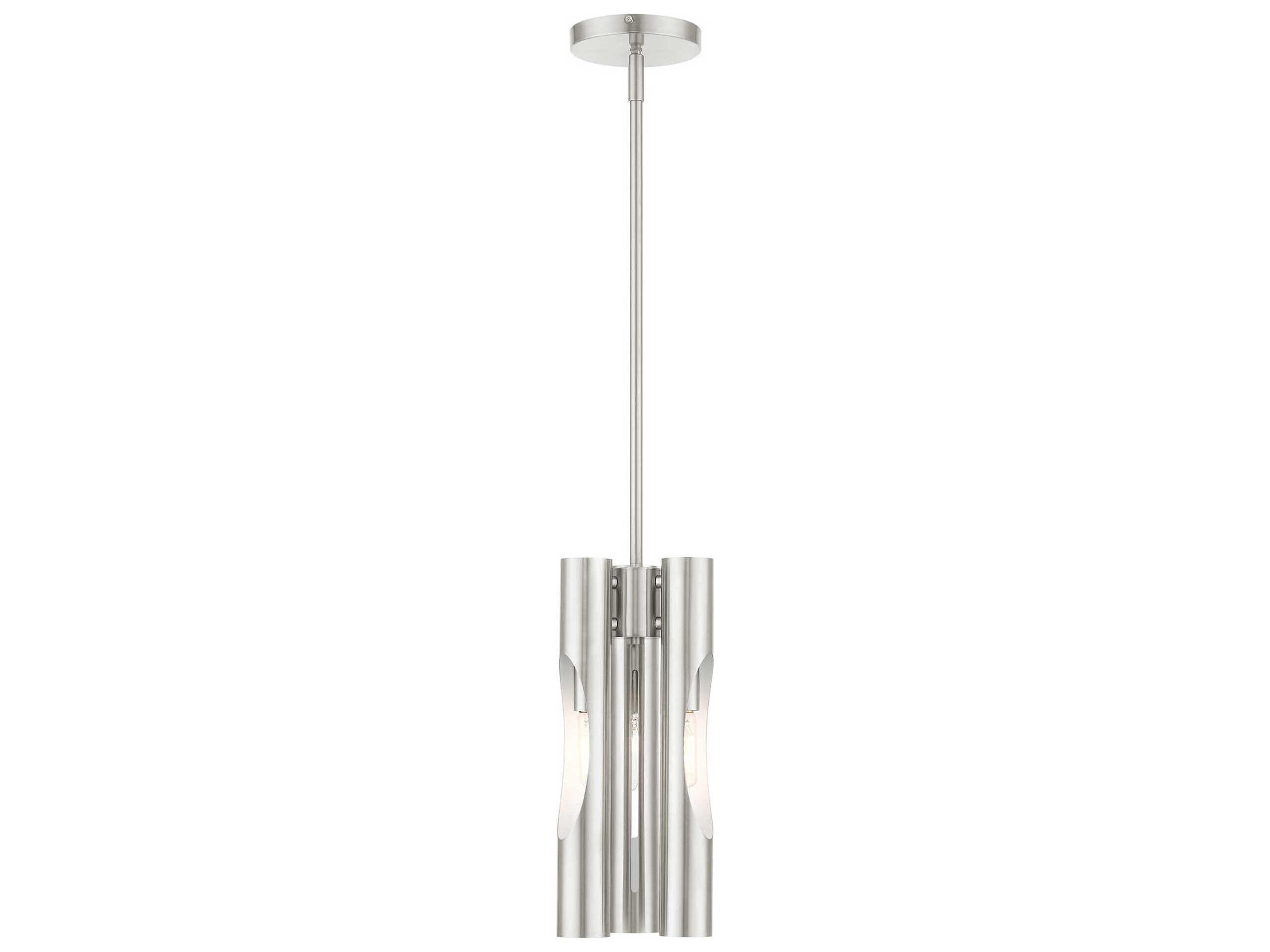 Livex Lighting Acra 3-Light Brushed Nickel Cylinder Mini Pendant