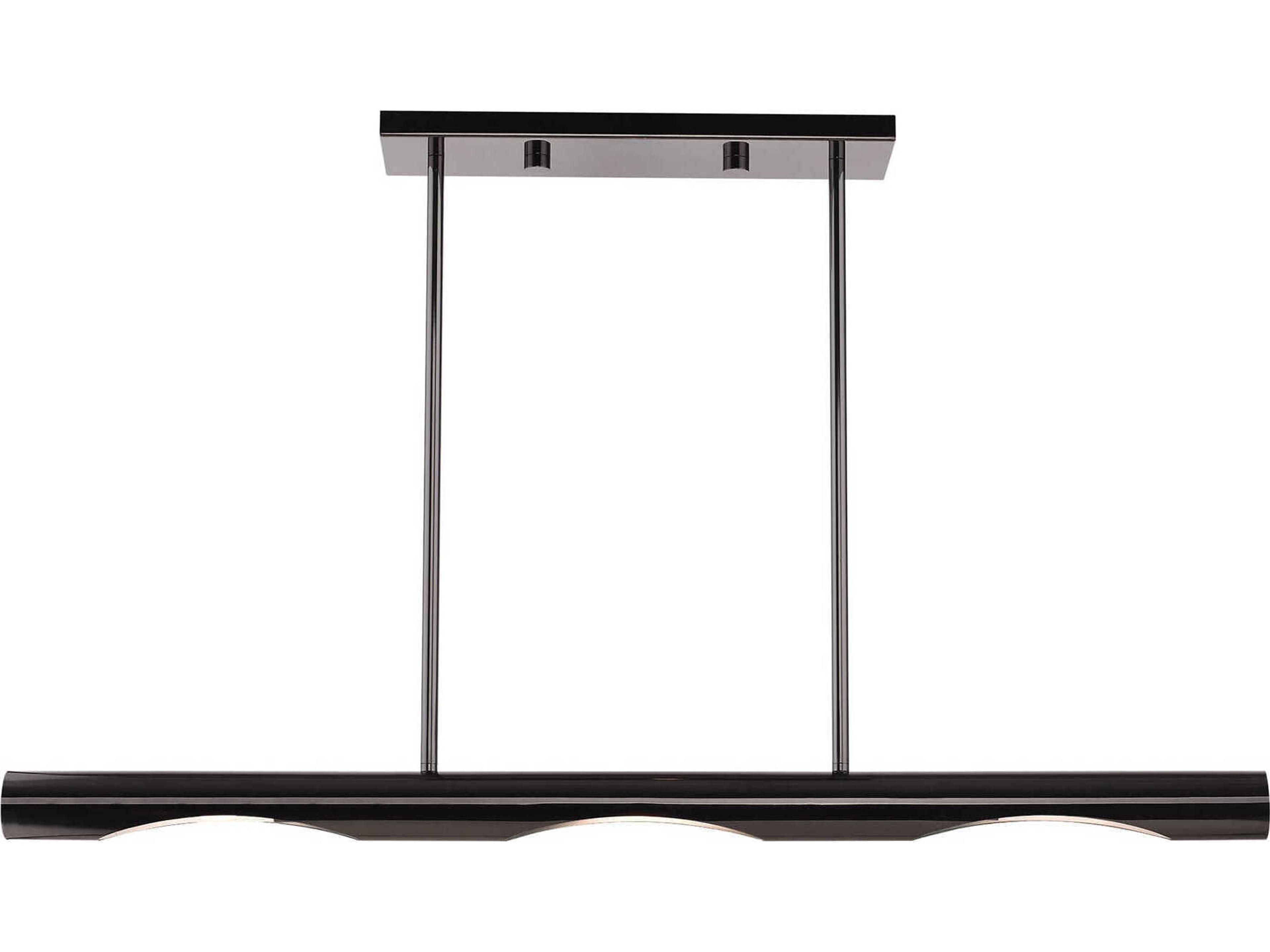 Livex Lighting Acra 3-Light Black Chrome Linear Island Pendant