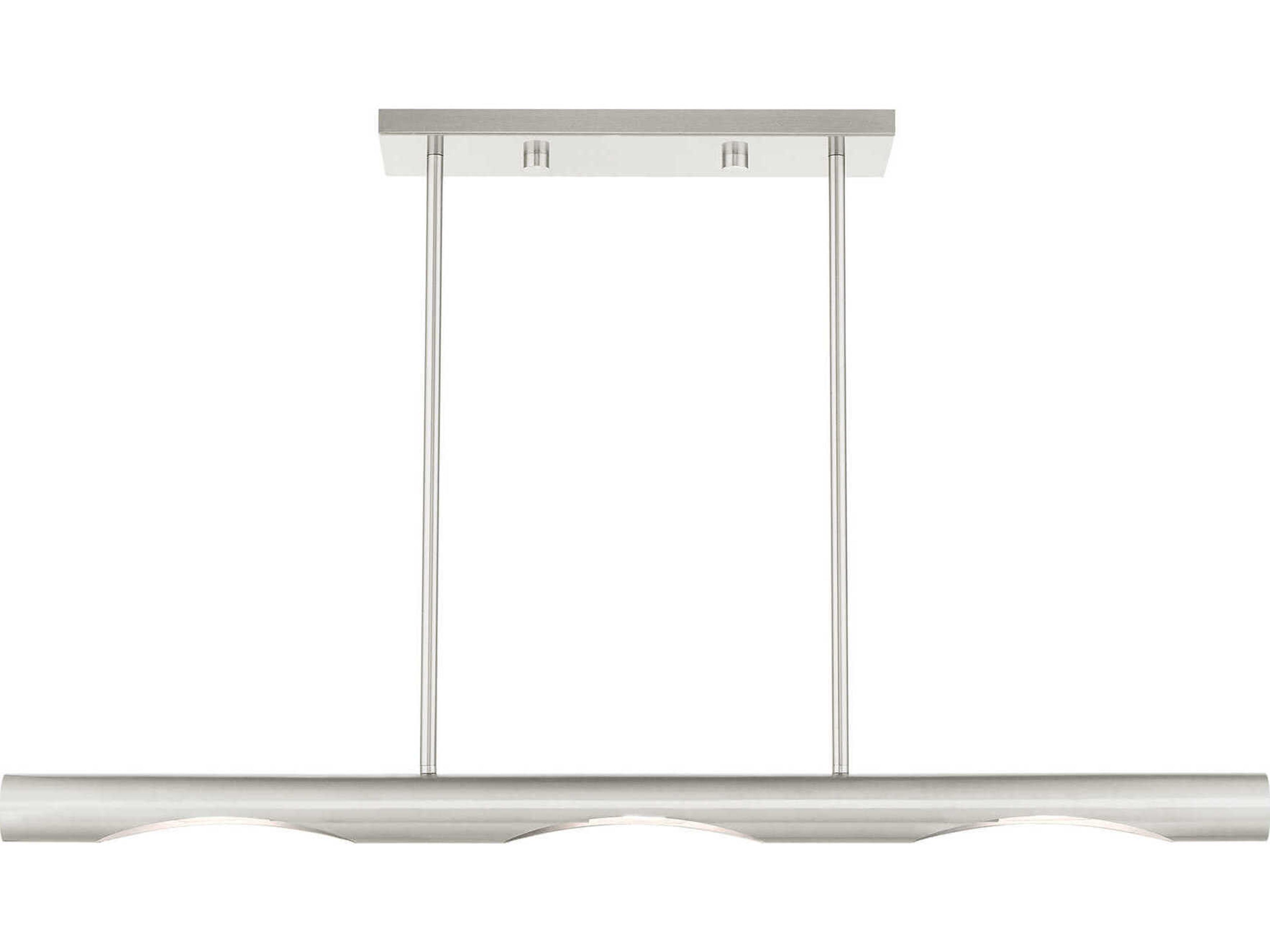 Livex Lighting Acra 3-Light Brushed Nickel Linear Island Pendant