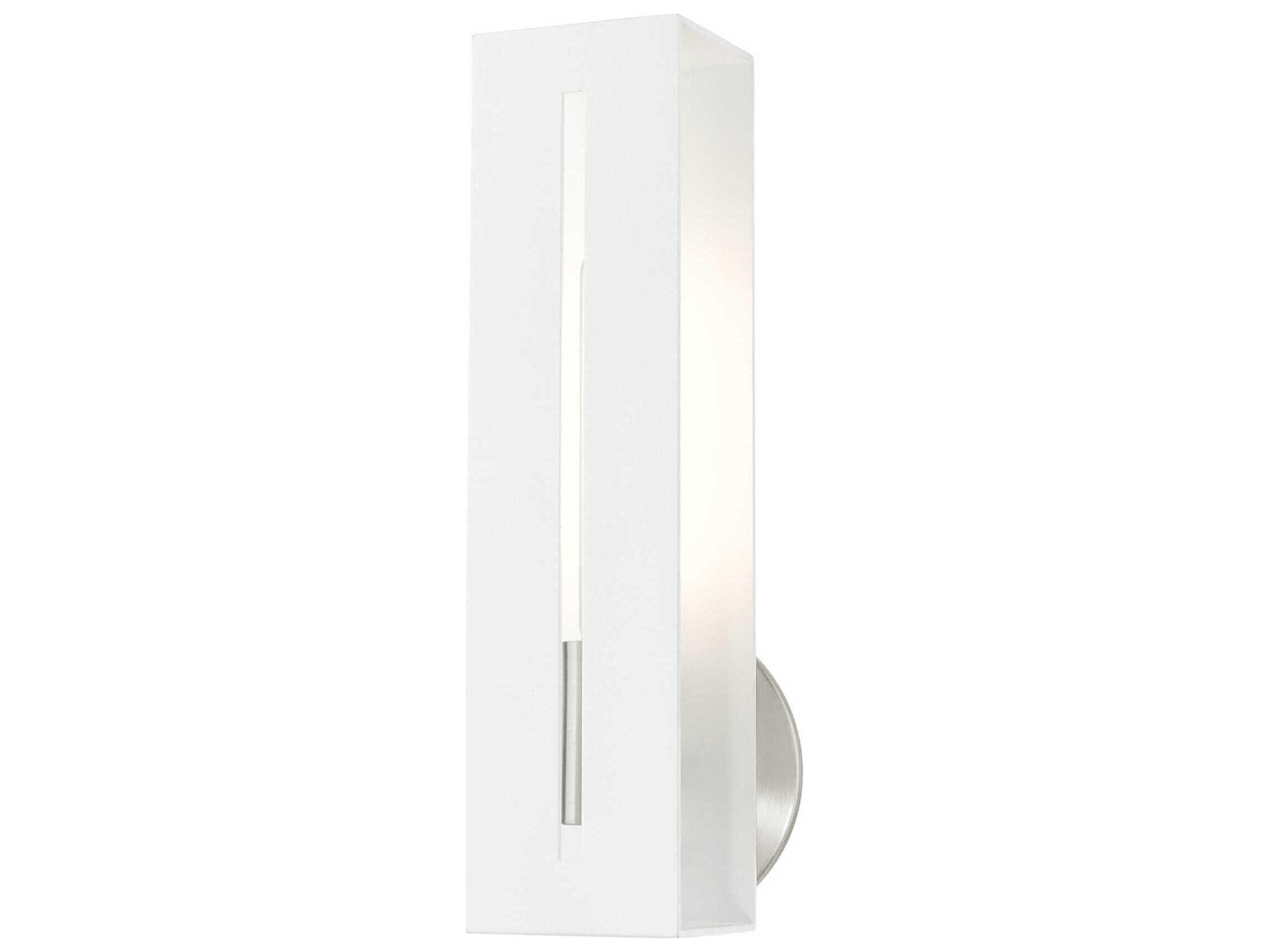 Livex Lighting Soma 1-Light Textured White Brushed Nickel Wall Sconce