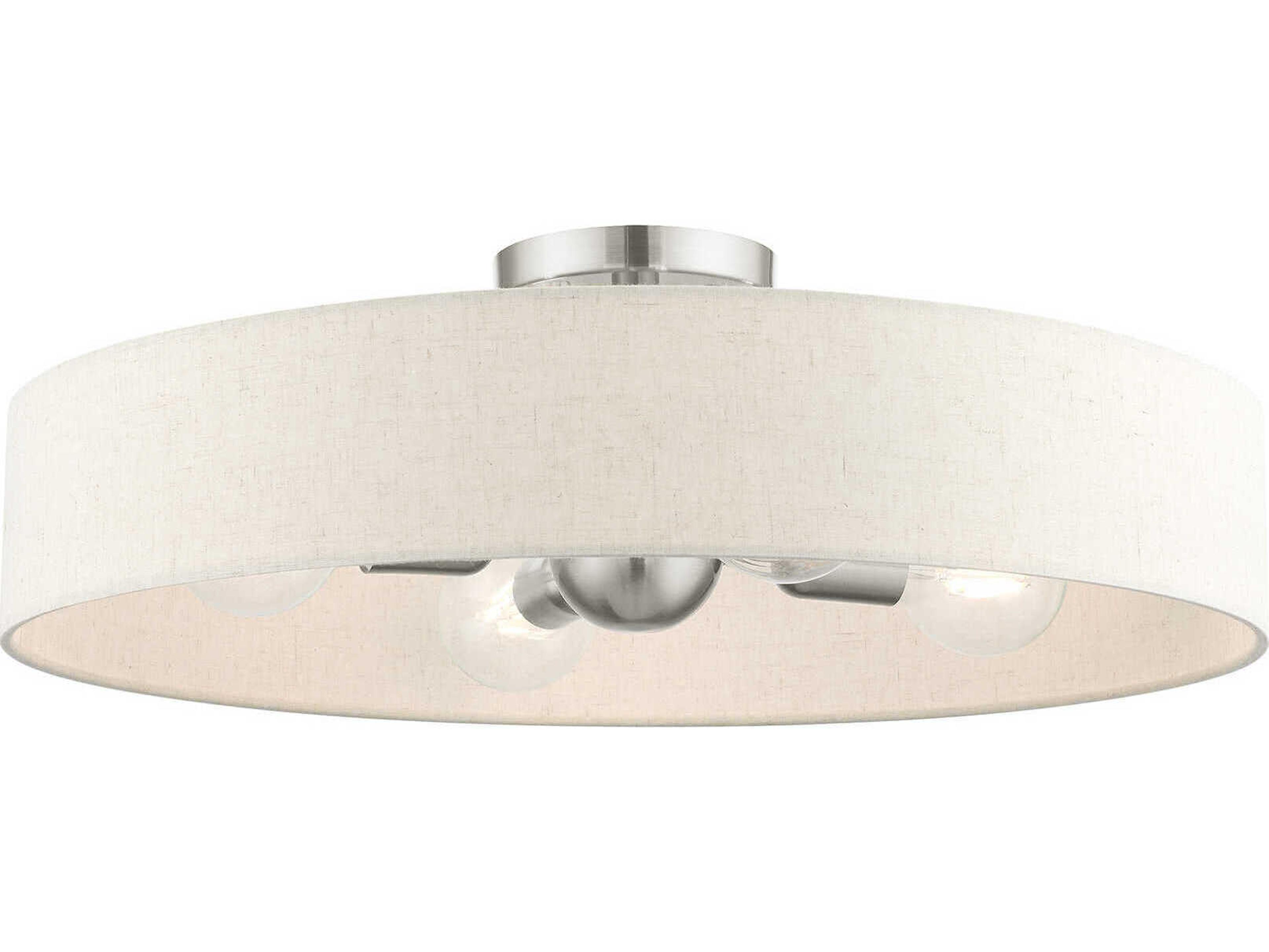 Livex Lighting Venlo 4-Light Brushed Nickel Drum Flush Mount