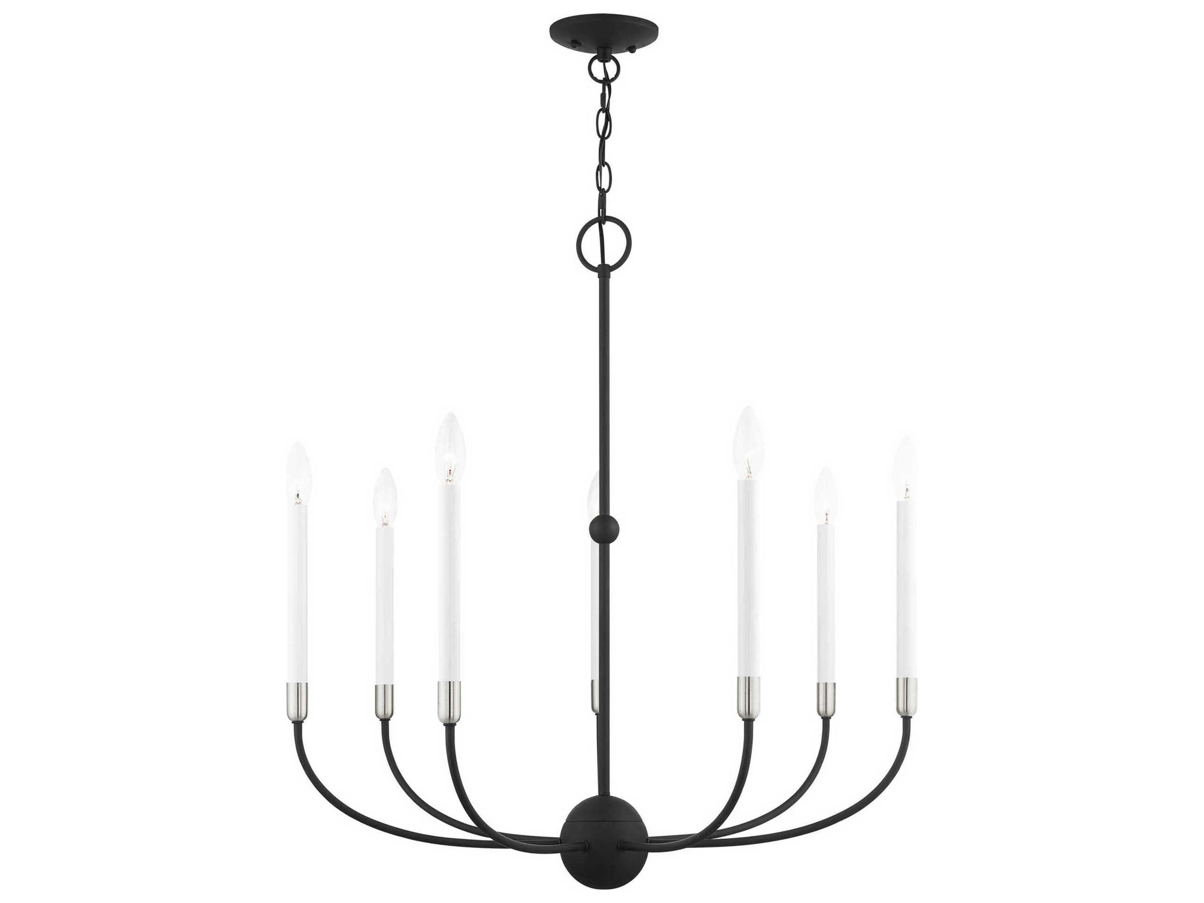 Livex Lighting Clairmont 7-Light Black Brushed Nickel Candelabra Chandelier
