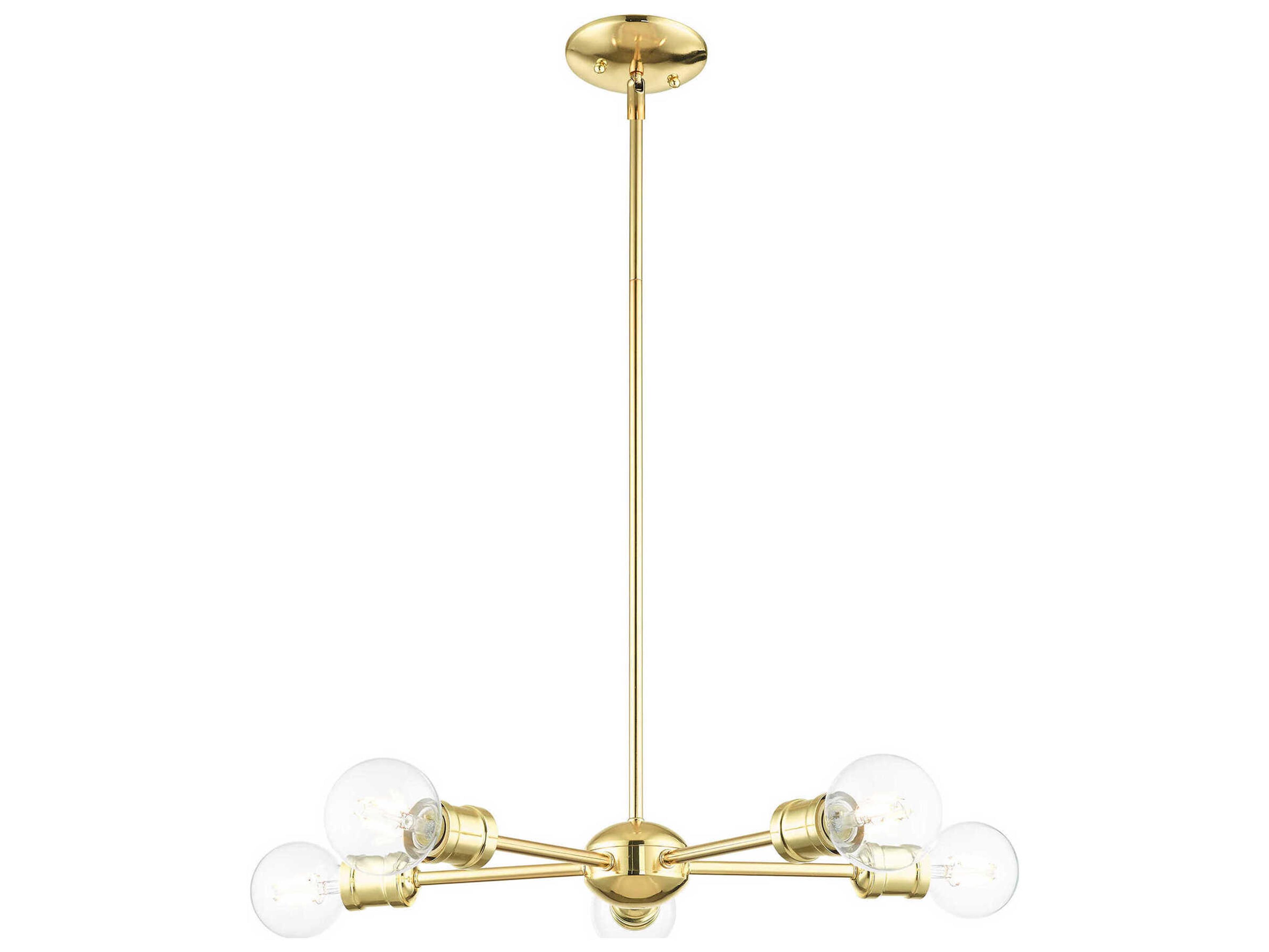 Livex Lighting Lansdale 5-Light Polished Brass Chandelier