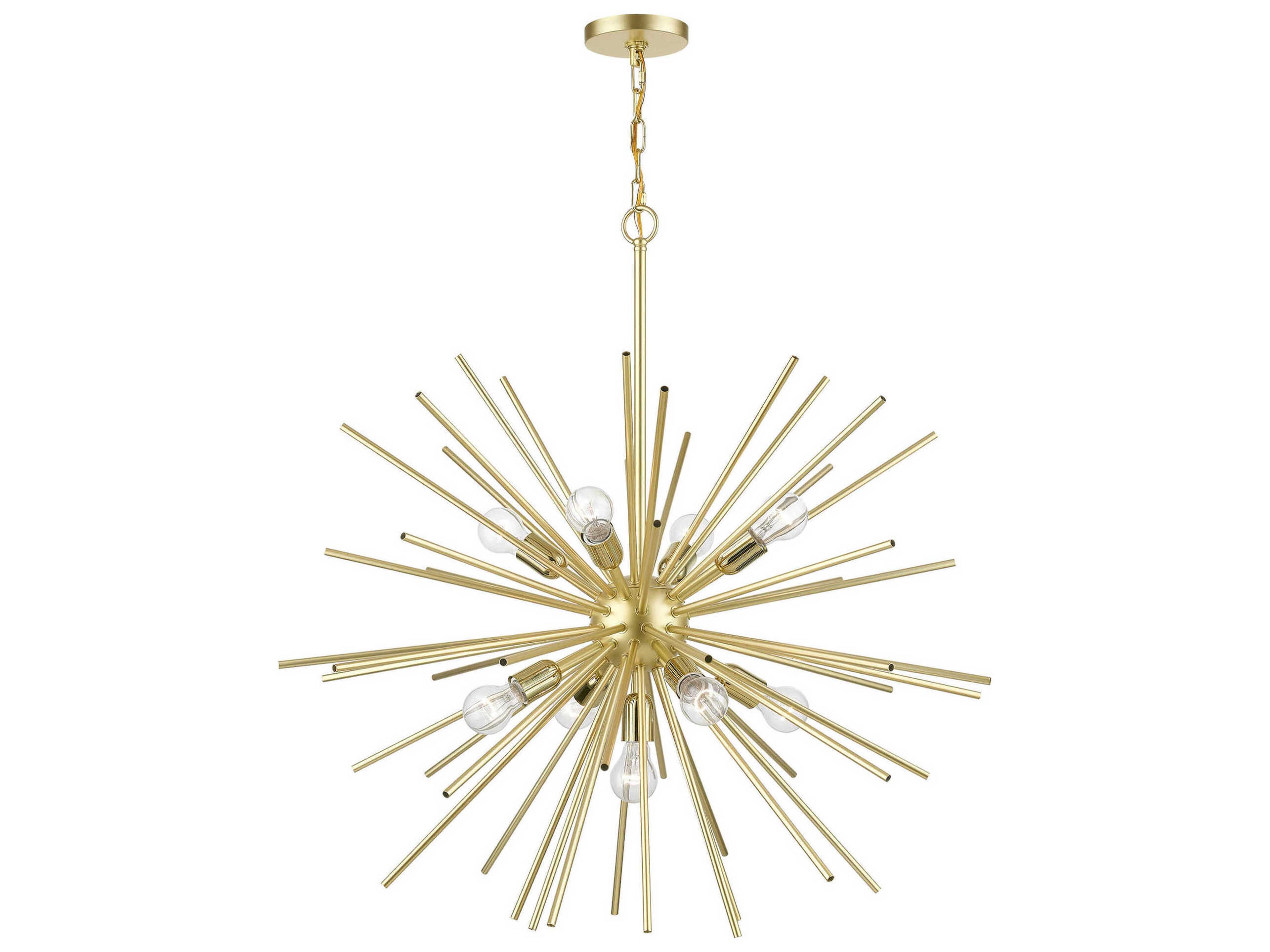 Livex Lighting Tribeca 9-Light Soft Gold Polished Brass Sputnik Pendant