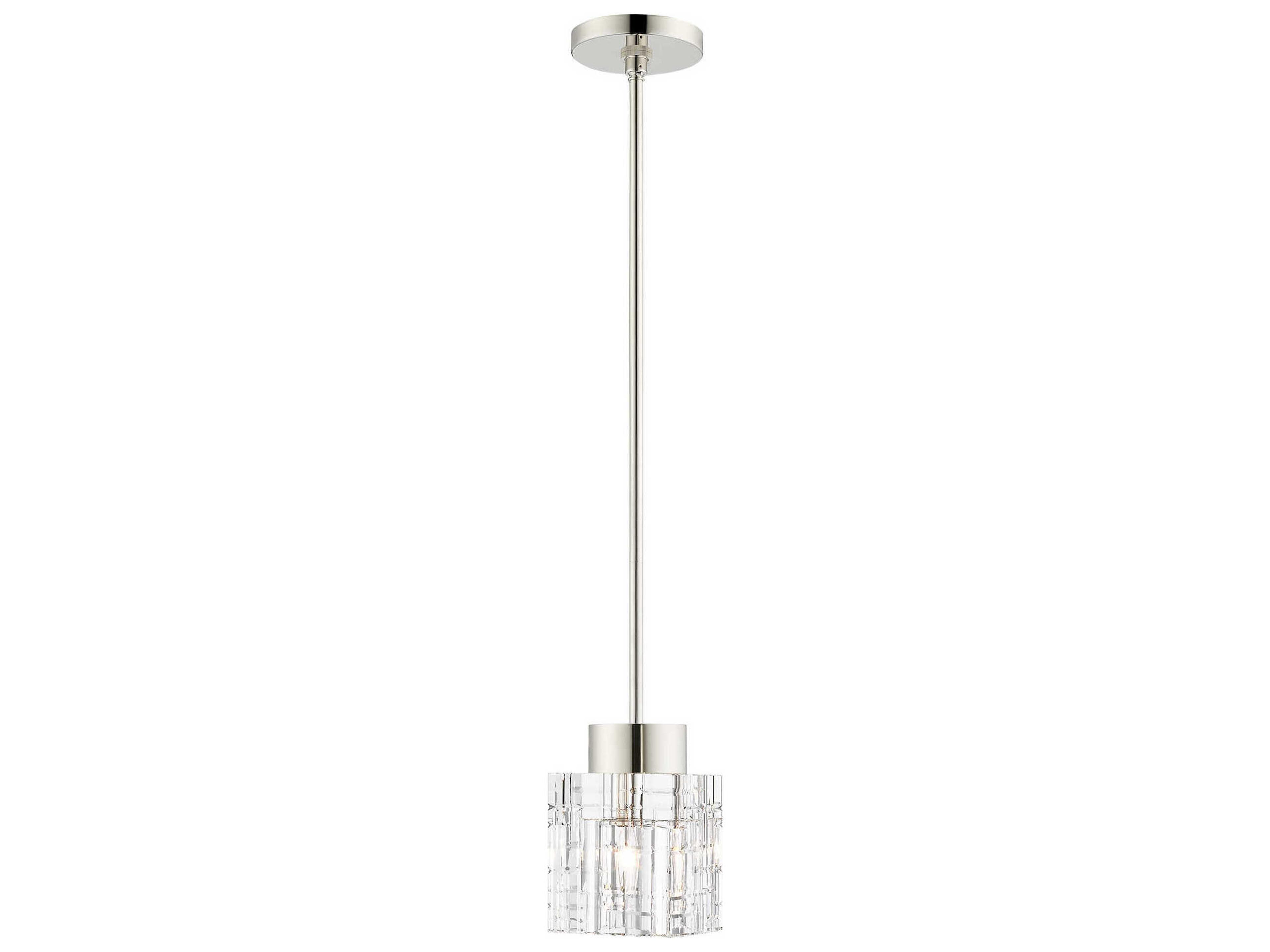 Livex Lighting Rotterdam 1-Light Polished Nickel Crystal Mini Pendant