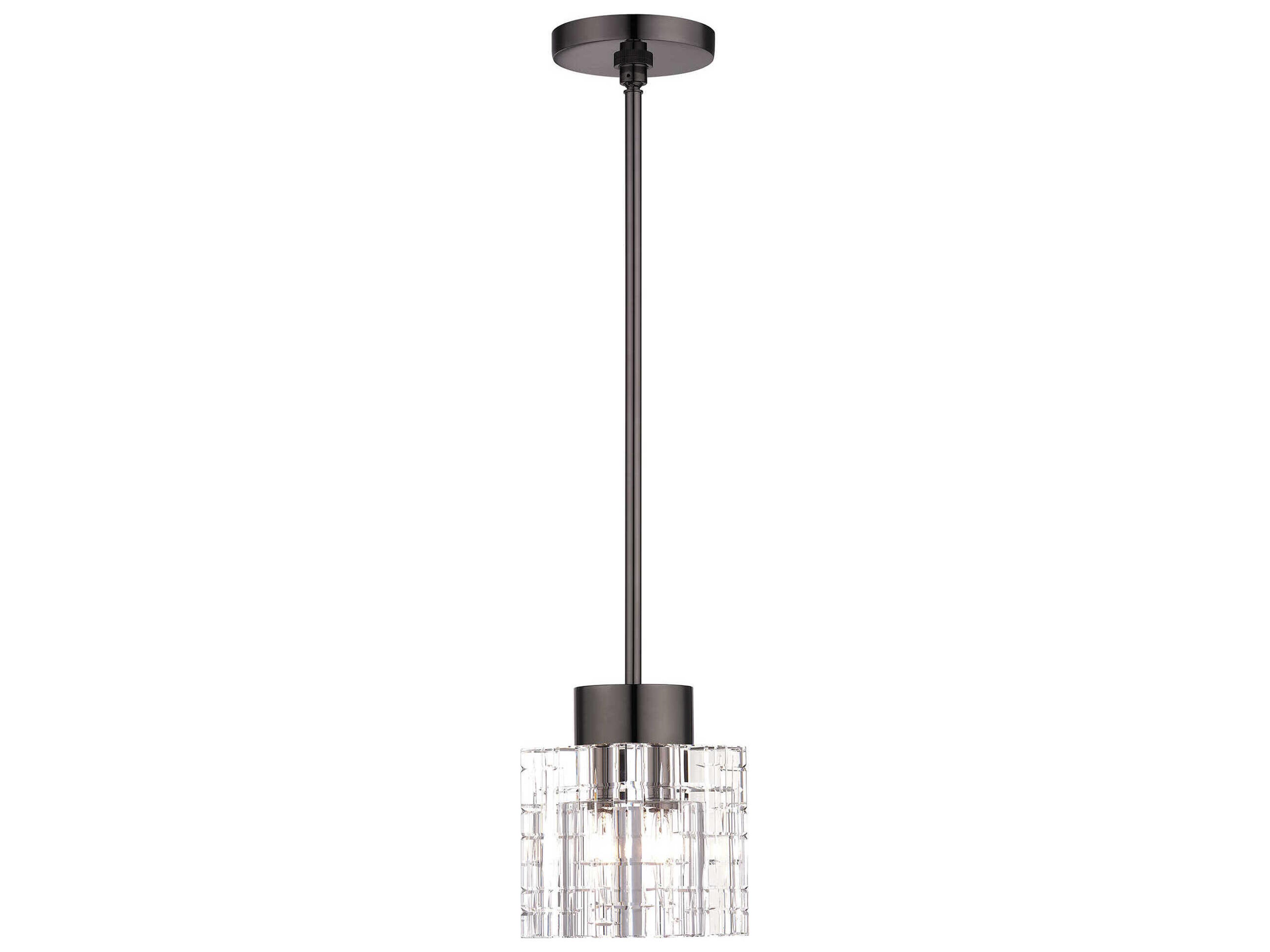 Livex Lighting Rotterdam 1-Light Black Chrome Crystal Mini Pendant