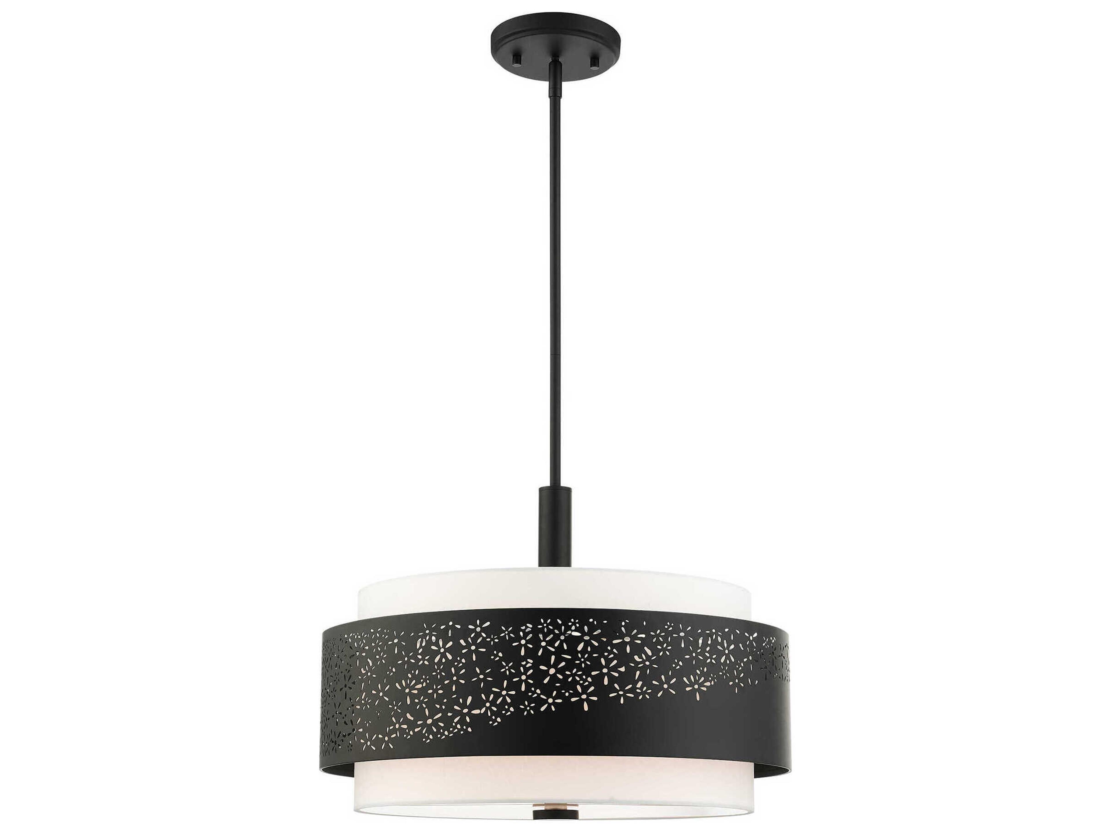 Livex Lighting Noria 4-Light Black Drum Pendant