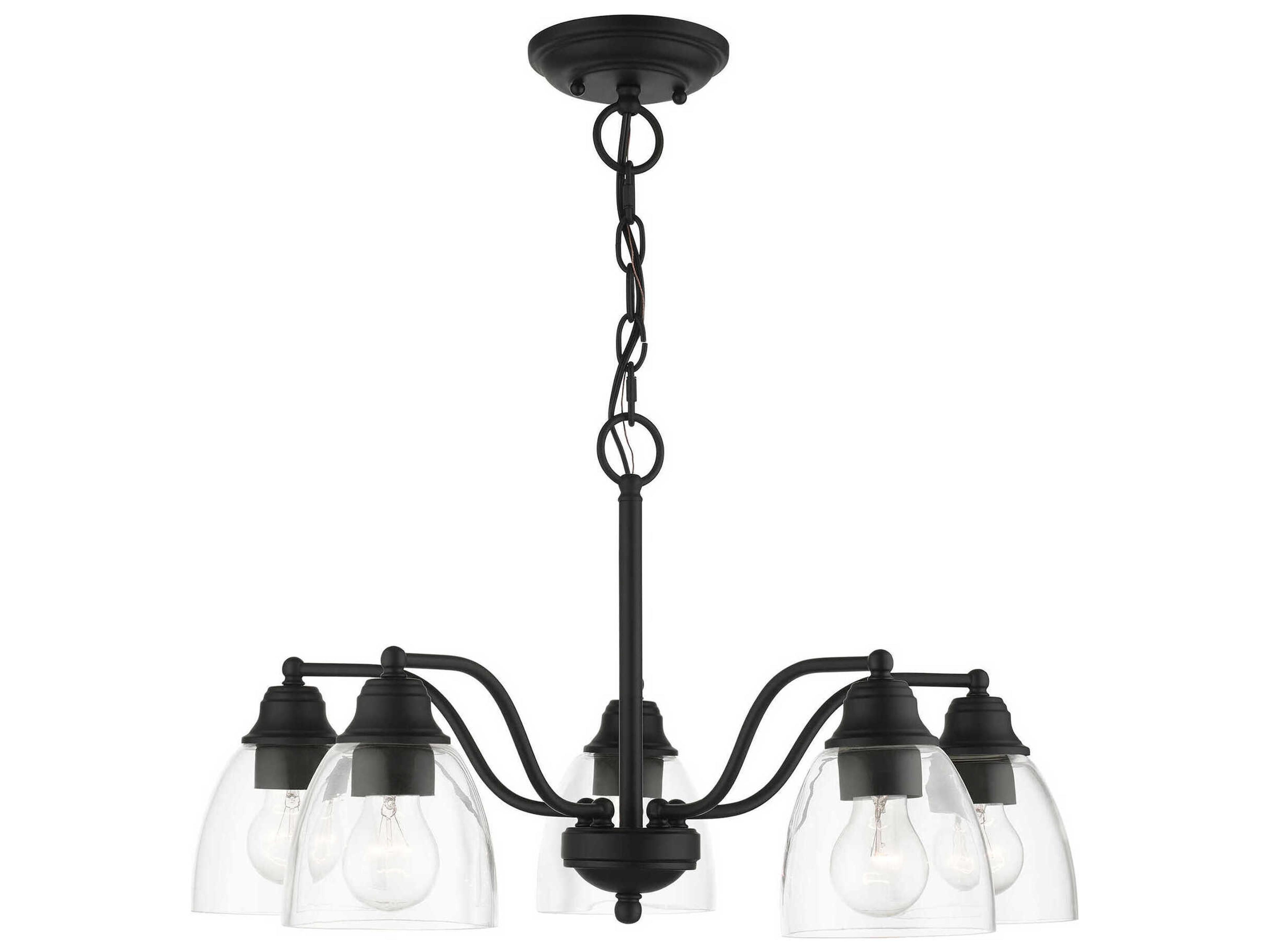Livex Lighting Montgomery 5-Light Black Glass Chandelier