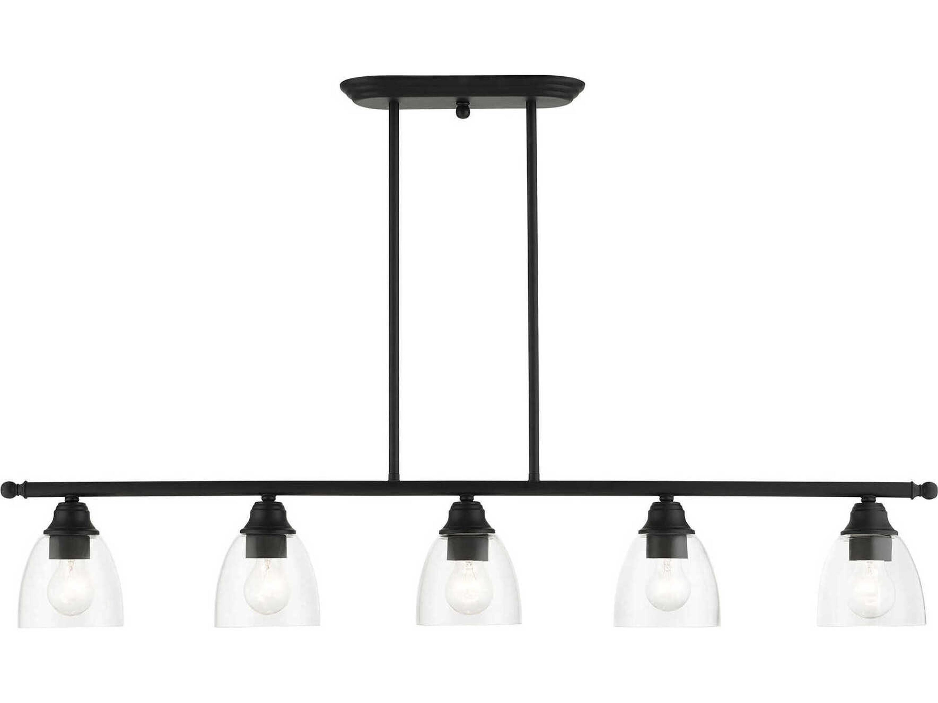Livex Lighting Montgomery 5-Light Black Glass Bell Island Pendant