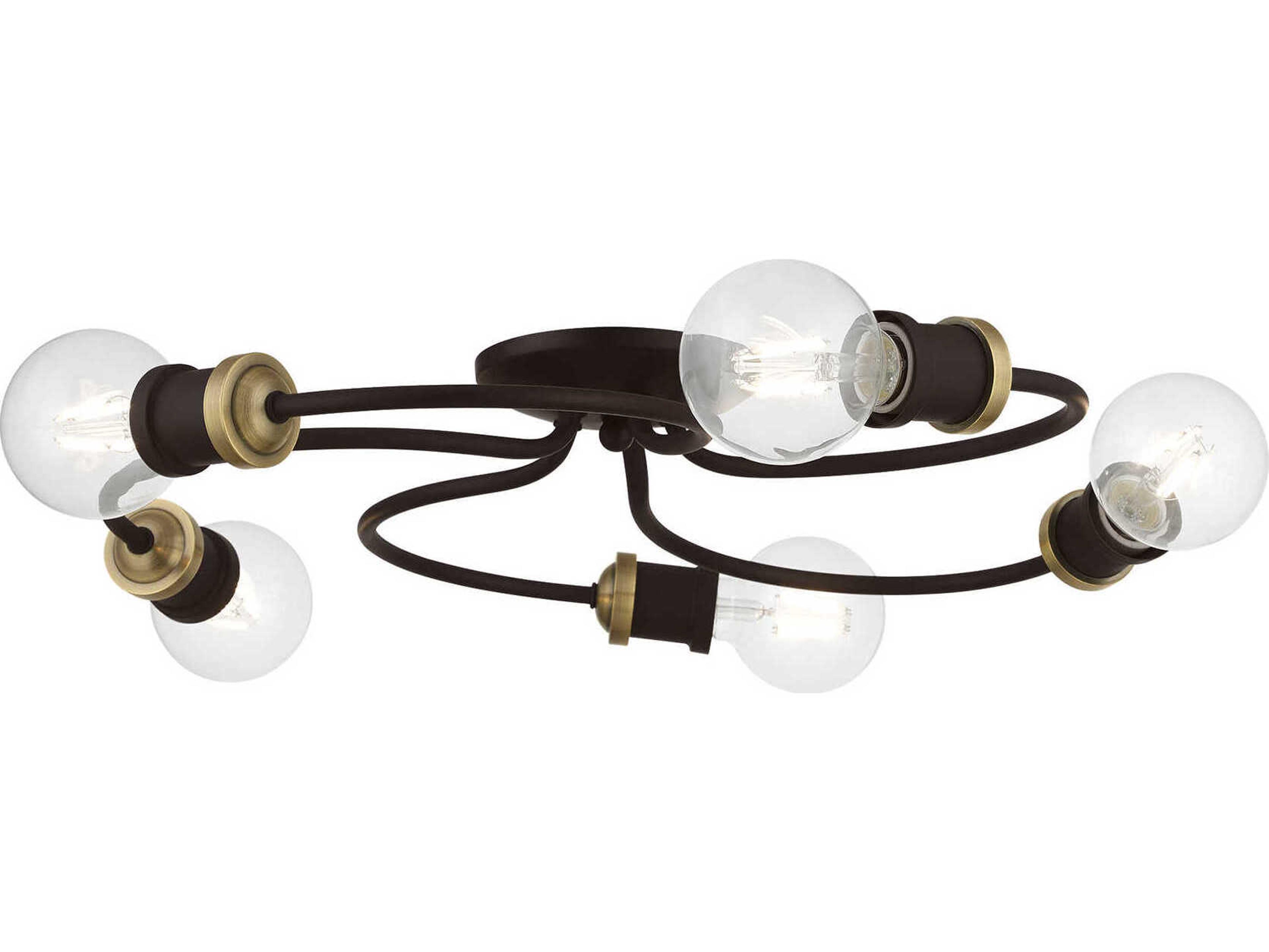 Livex Lighting Bromley 5-Light Bronze Antique Brass Flush Mount